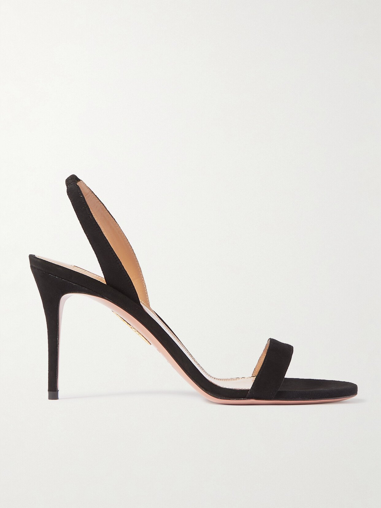 Aquazzura So Nude 85 Suede Slingback Sandals - Black