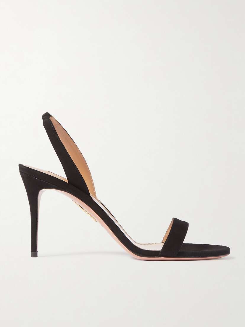 Aquazzura So Nude 85 Suede Slingback Sandals