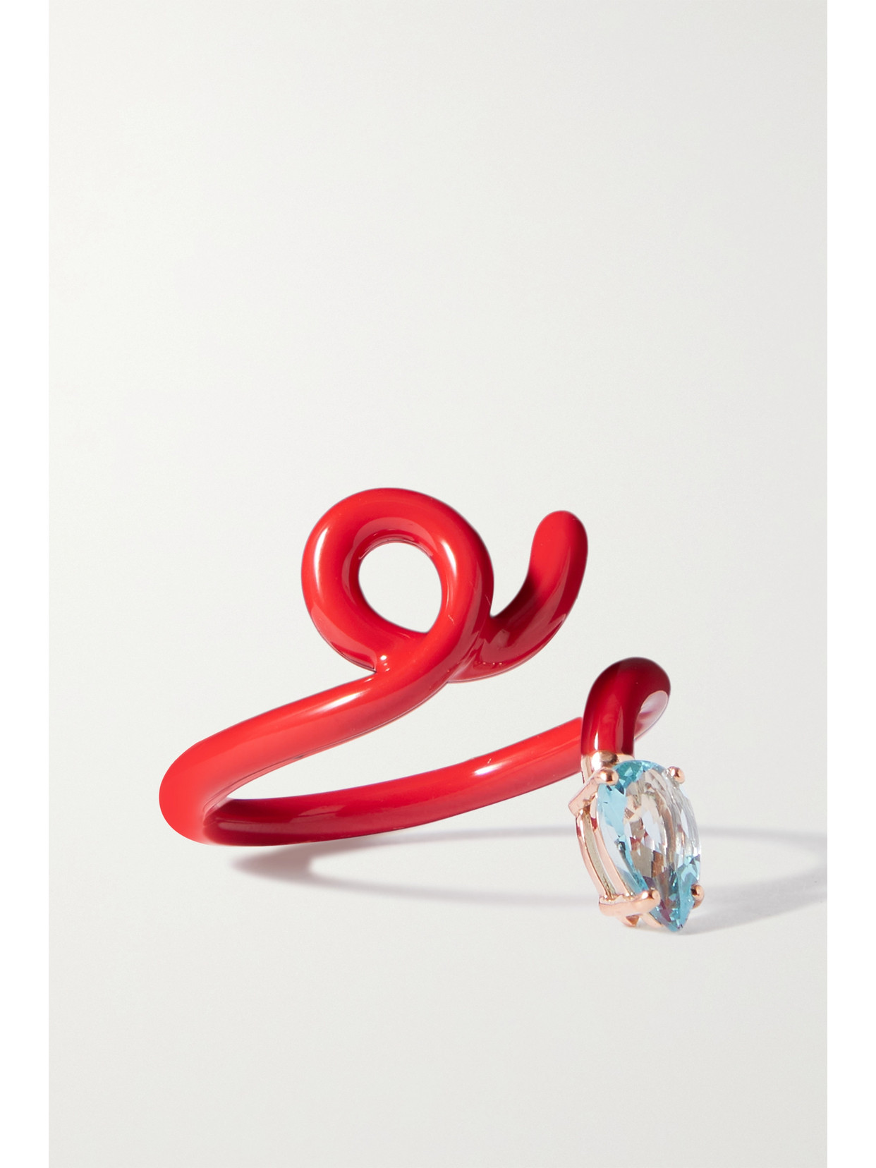 Bea Bongiasca Baby Vine Tendril Ring In Red