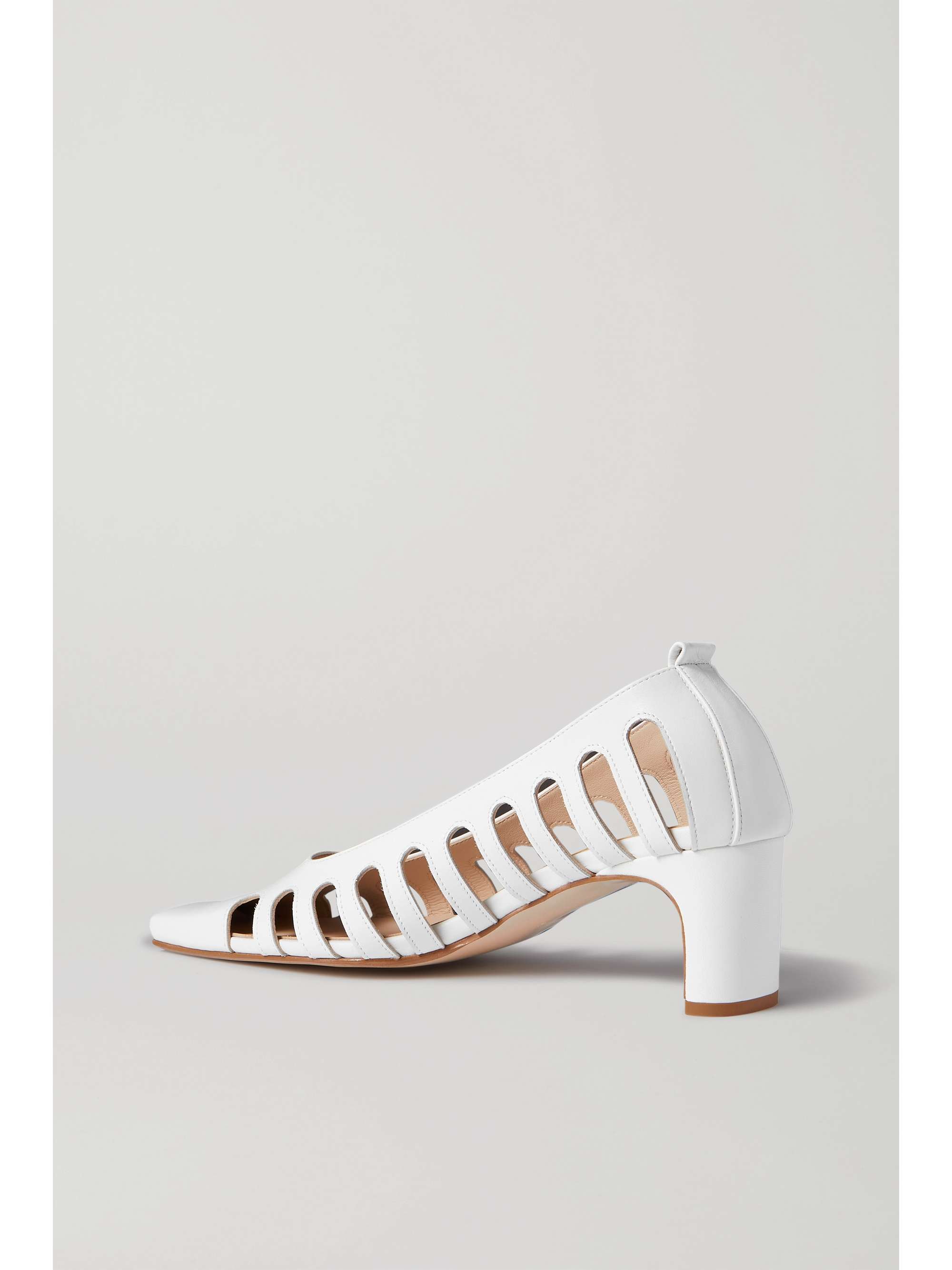 BEVZA Cutout leather pumps