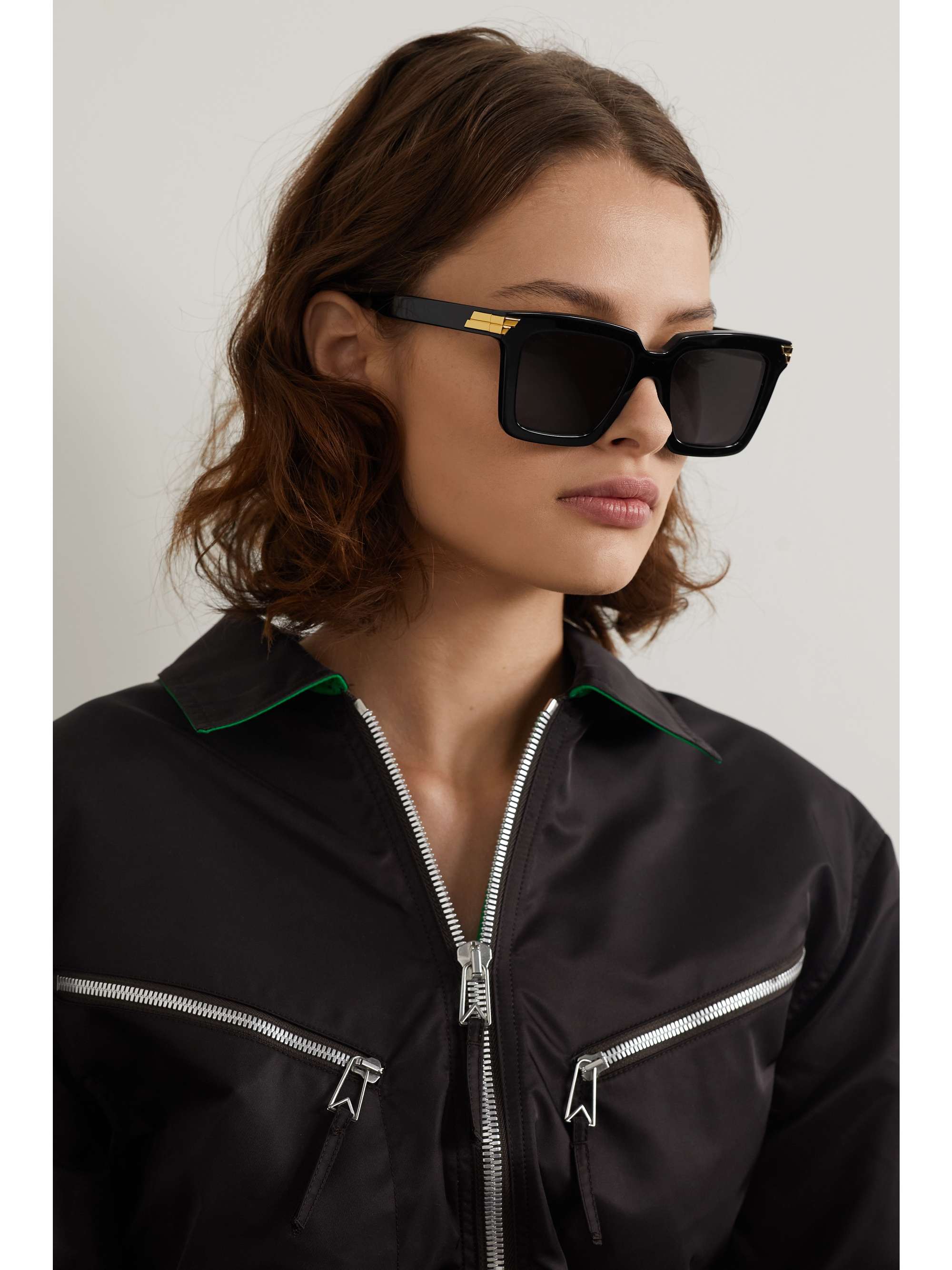 BOTTEGA VENETA EYEWEAR Oversized square-frame acetate sunglasses | NET