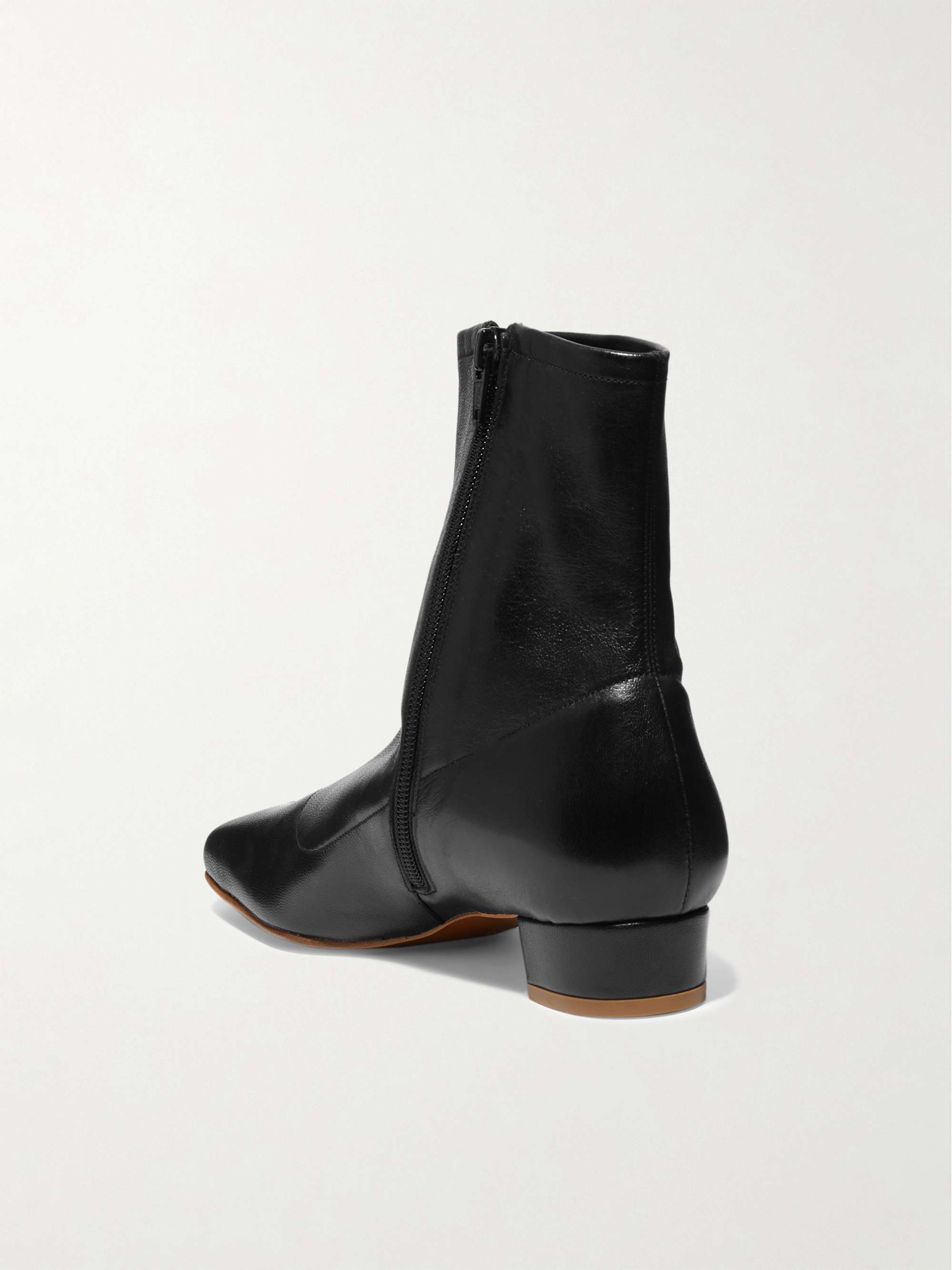 BY FAR Este croc-effect leather ankle boots