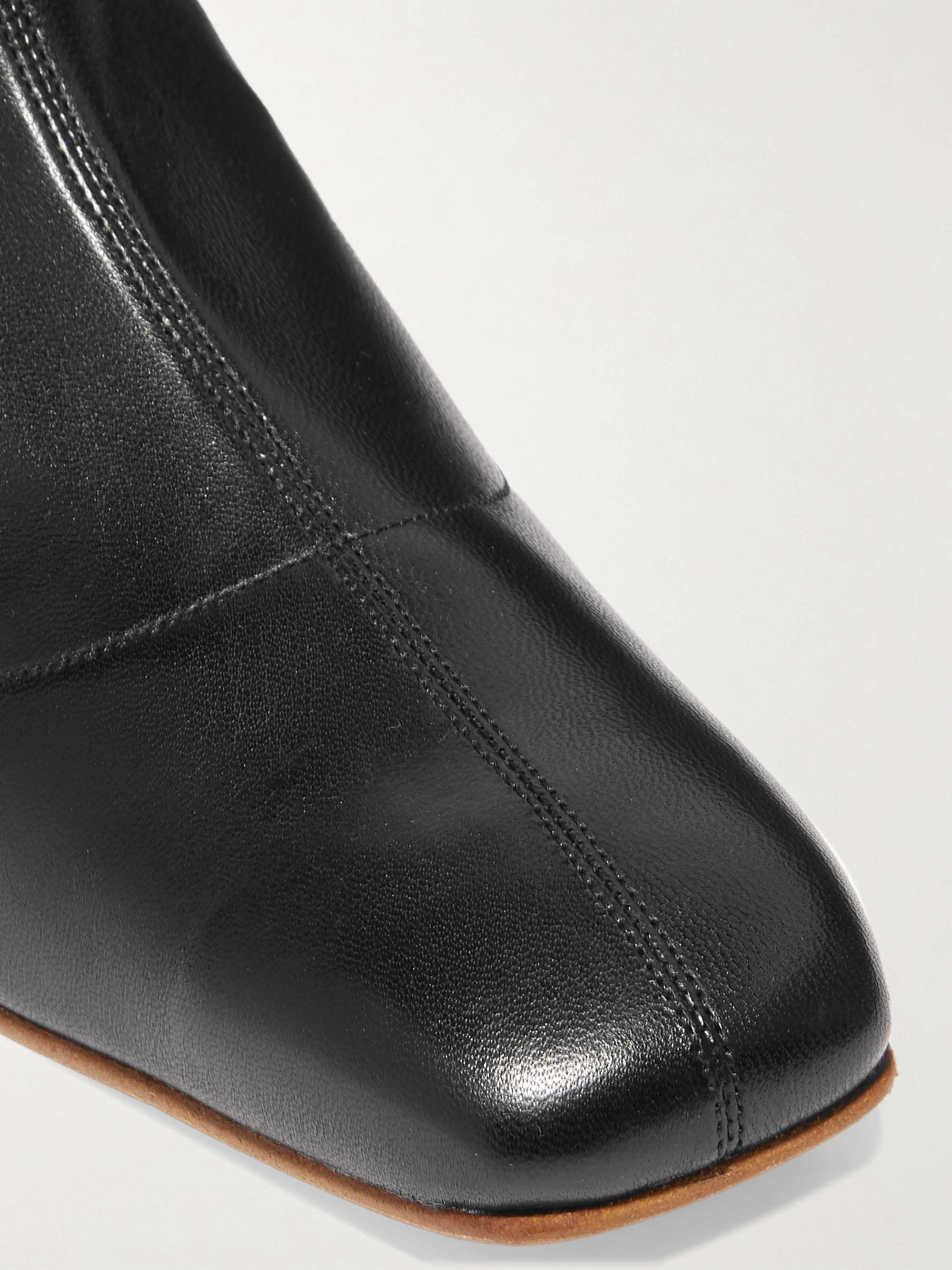 BY FAR Este croc-effect leather ankle boots