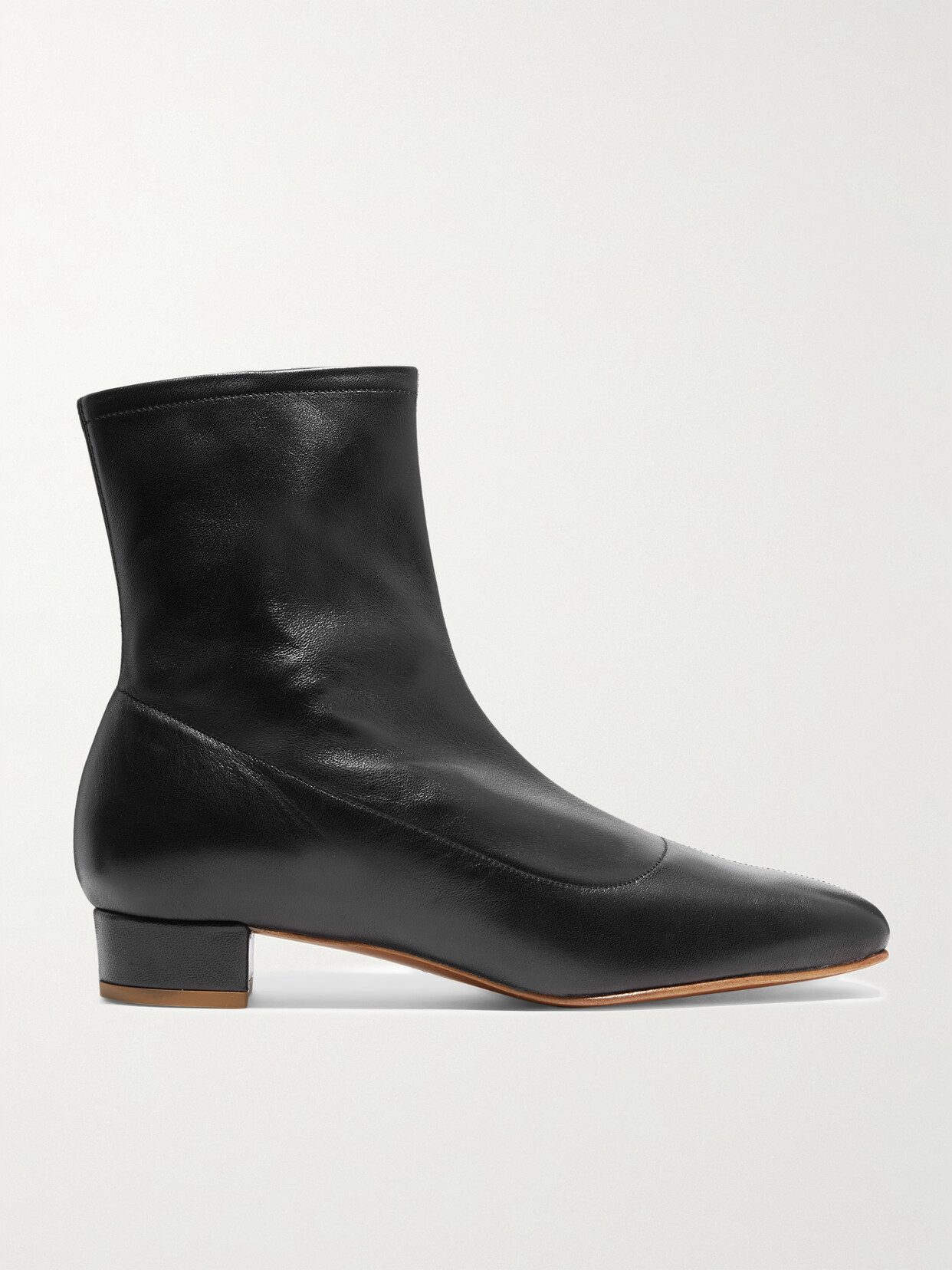 BY FAR Este Leather Ankle Boots - Black