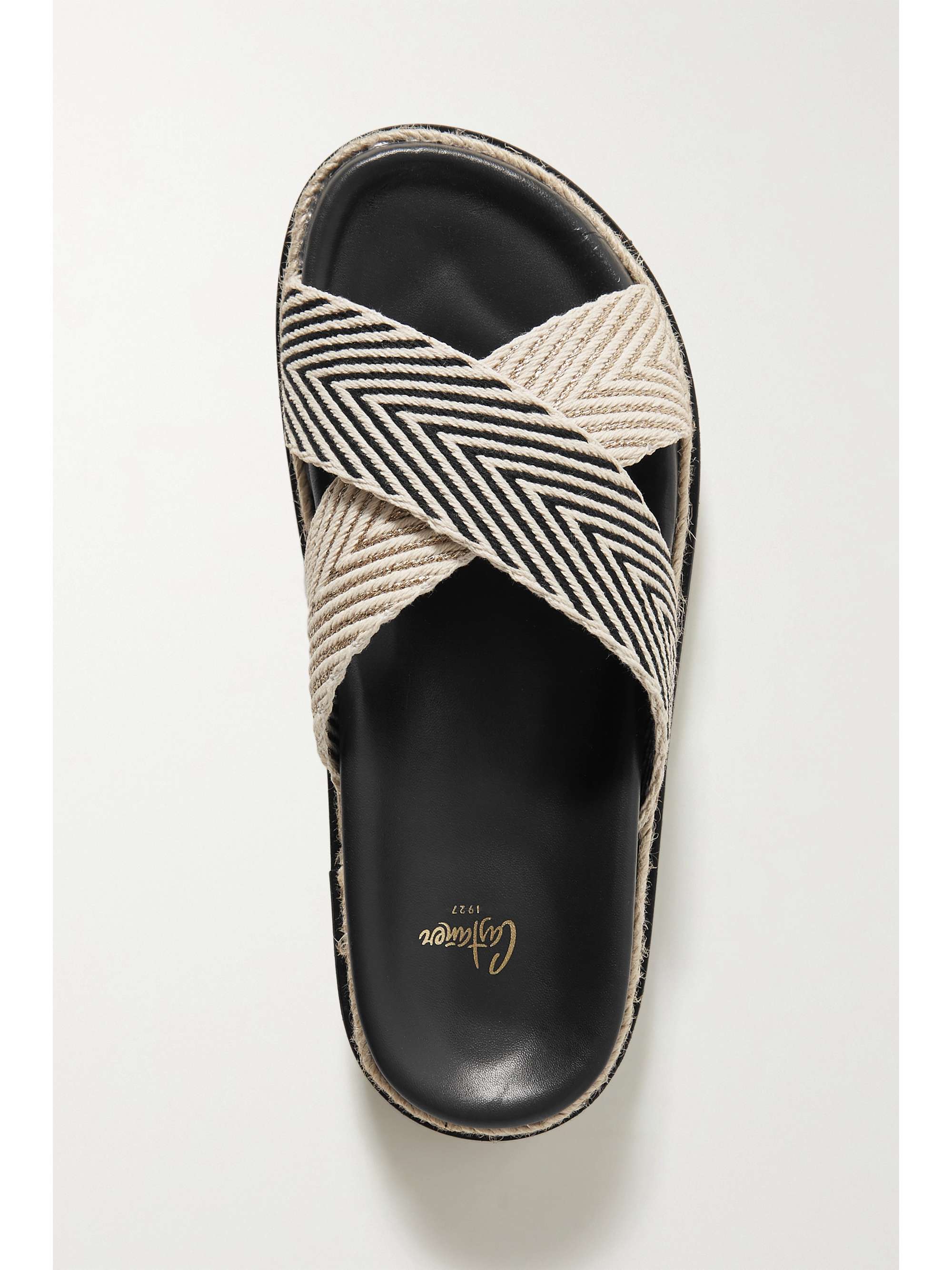 Black Zuri raffia platform slides | CASTAÃER | NET-A-PORTER