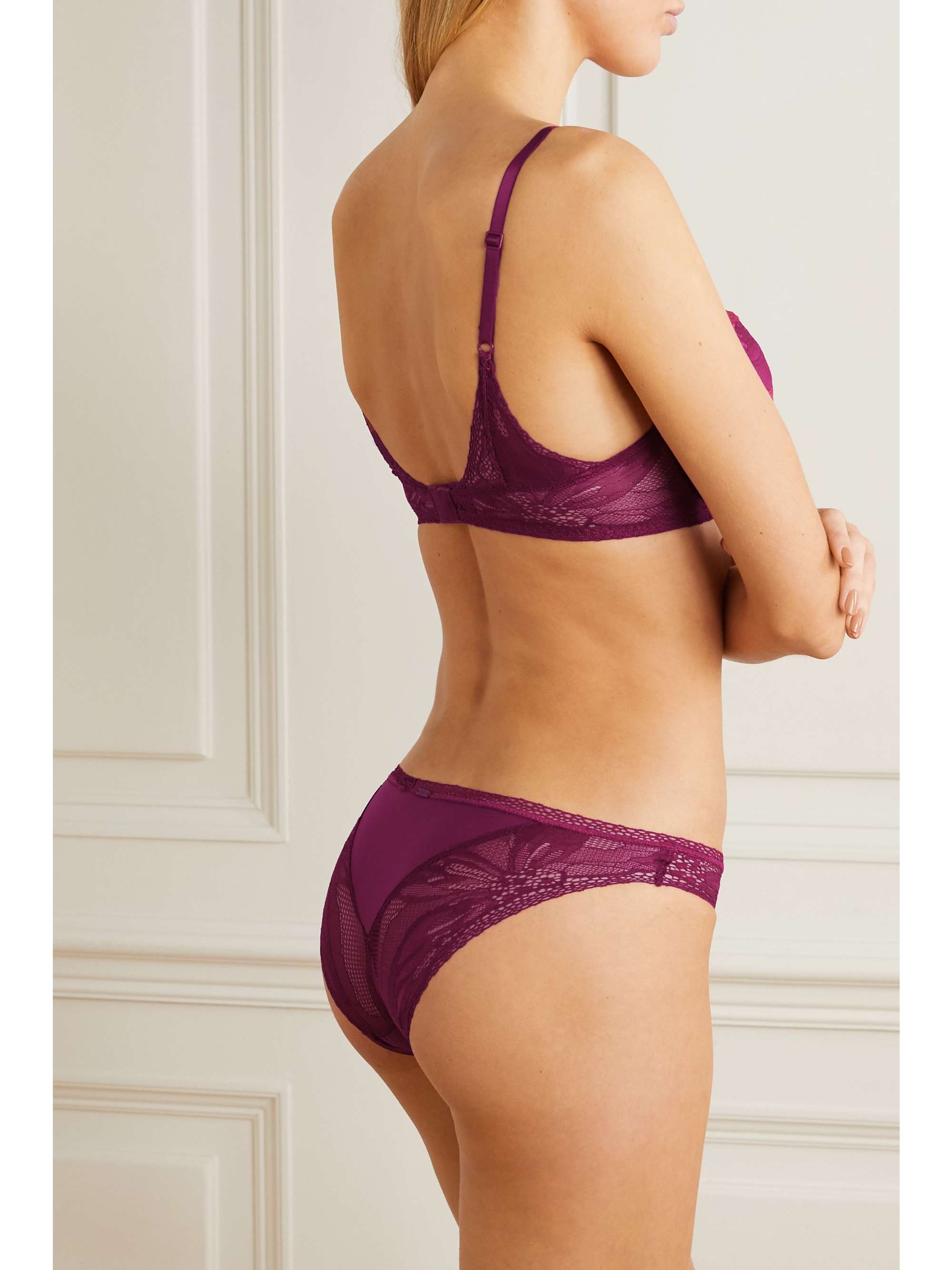 CK ONE Lace and stretch-jersey briefs