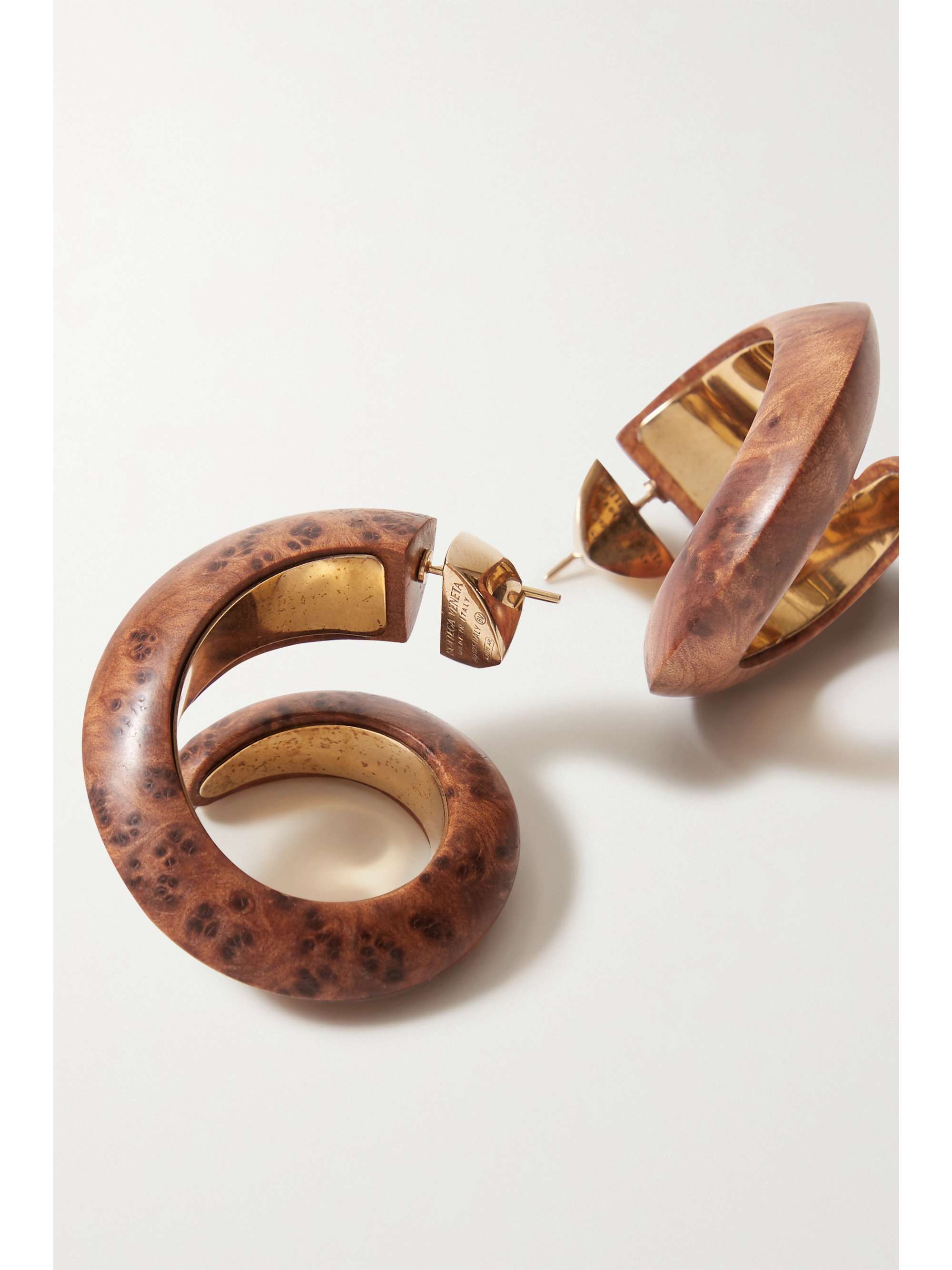 BOTTEGA VENETA Gold-tone wood earrings