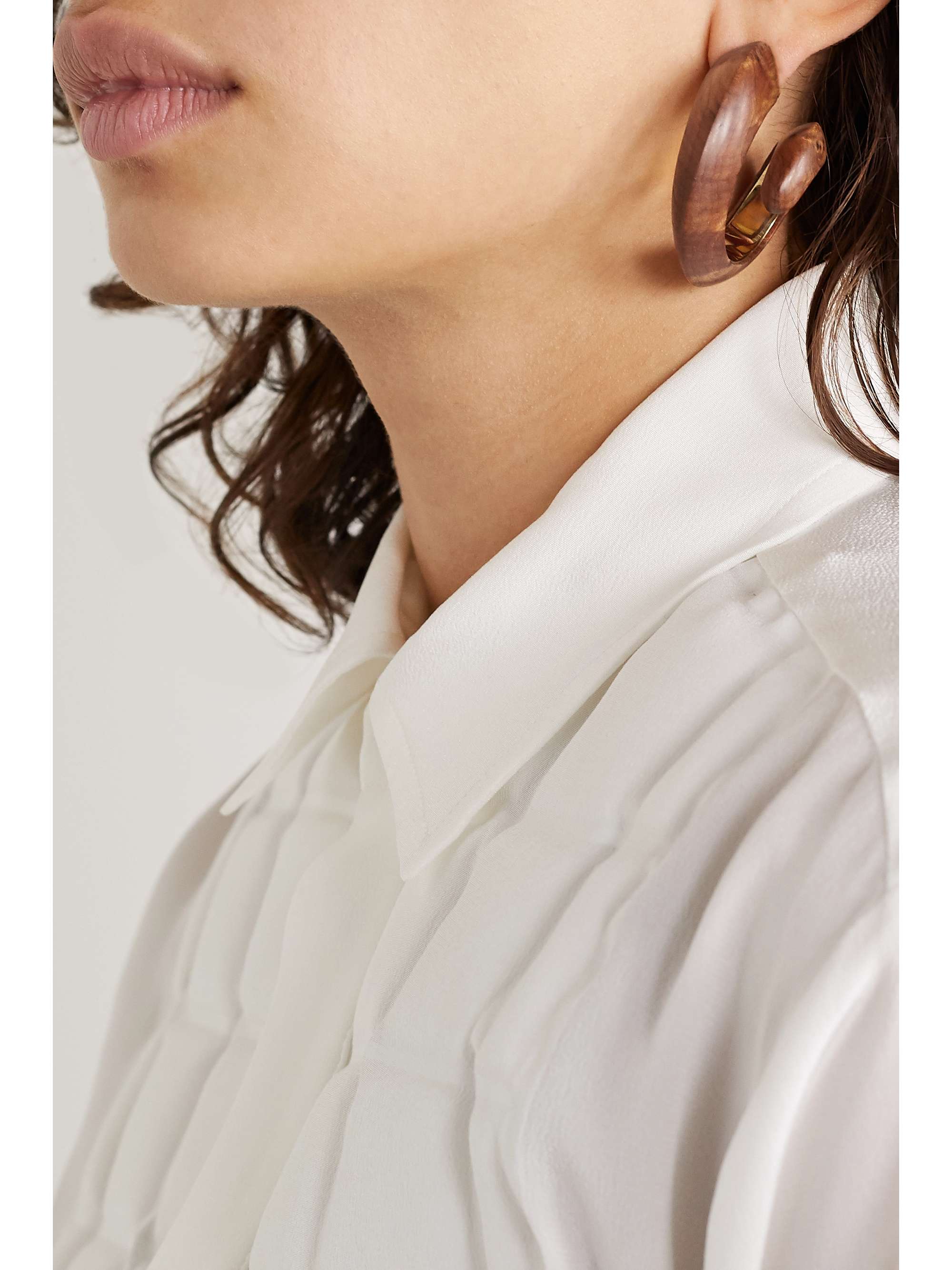 BOTTEGA VENETA Gold-tone wood earrings