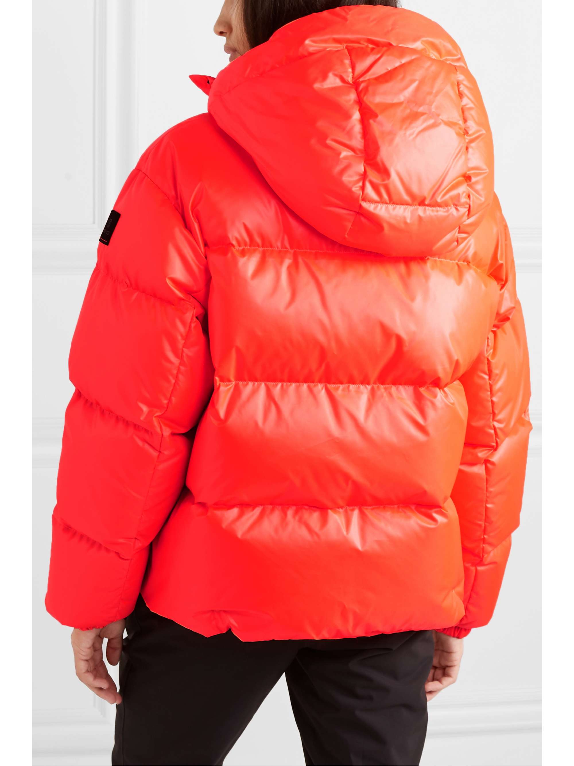 bright orange ski jacket