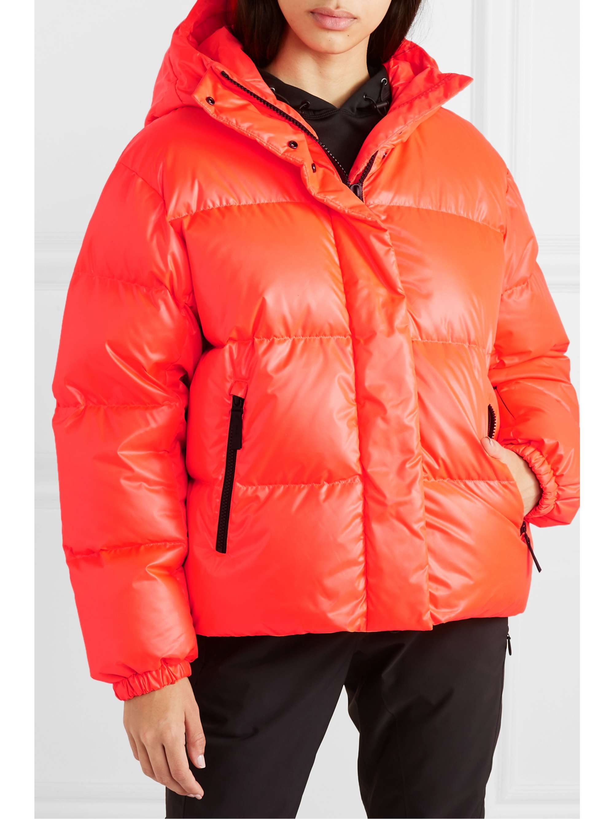 bright orange ski jacket