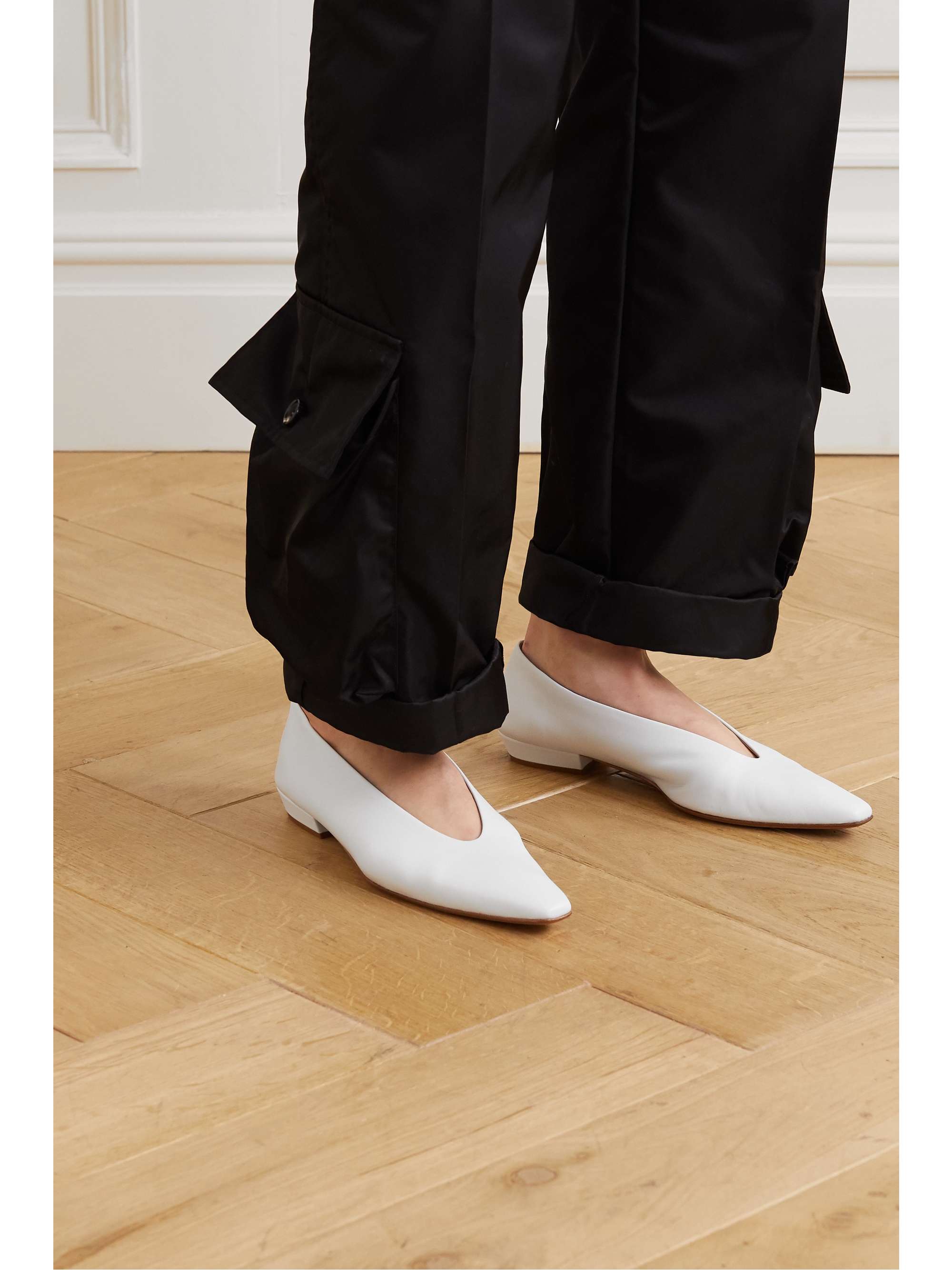 bottega veneta white flats