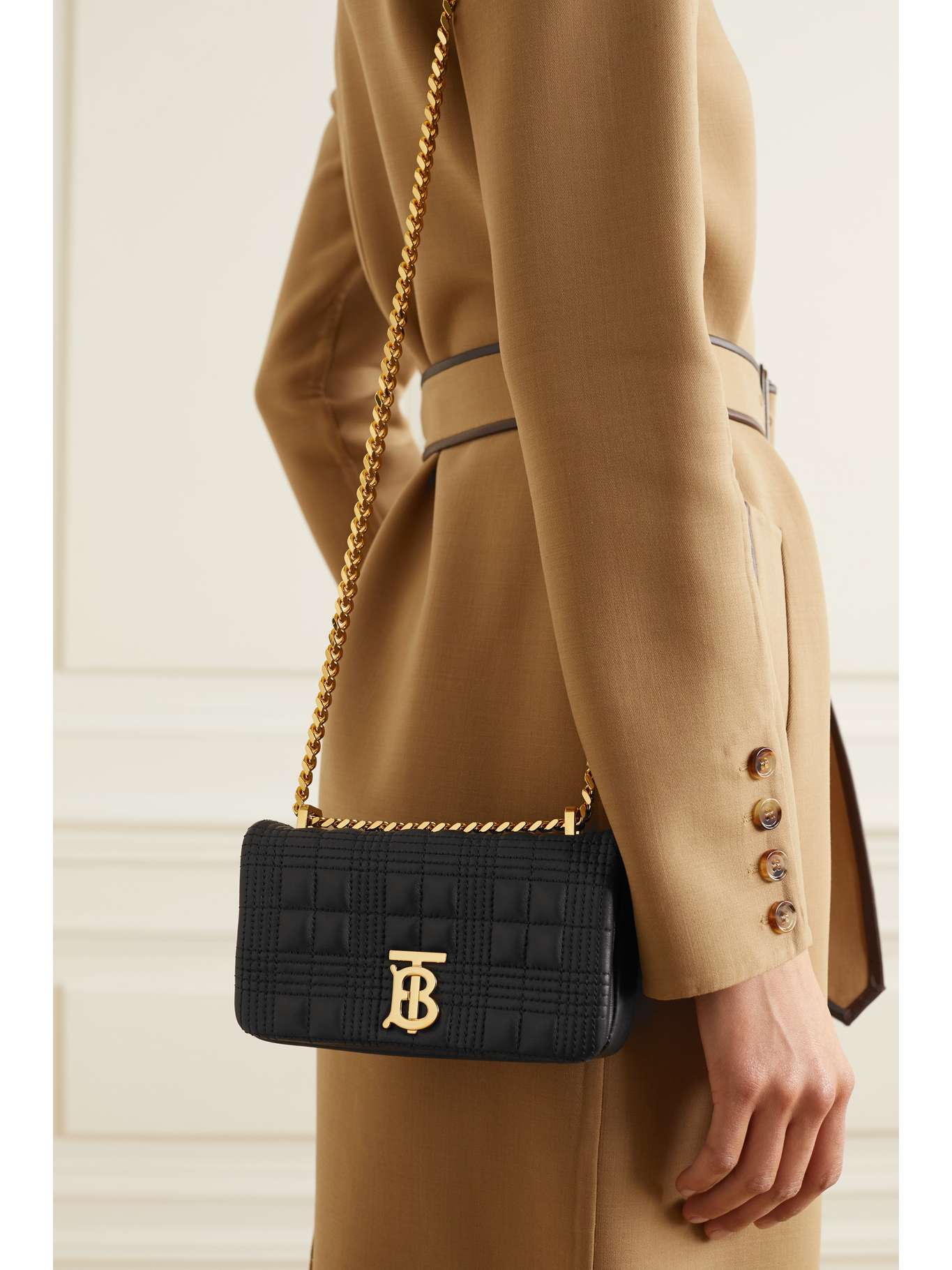 BURBERRY Mini quilted leather shoulder bag NETAPORTER
