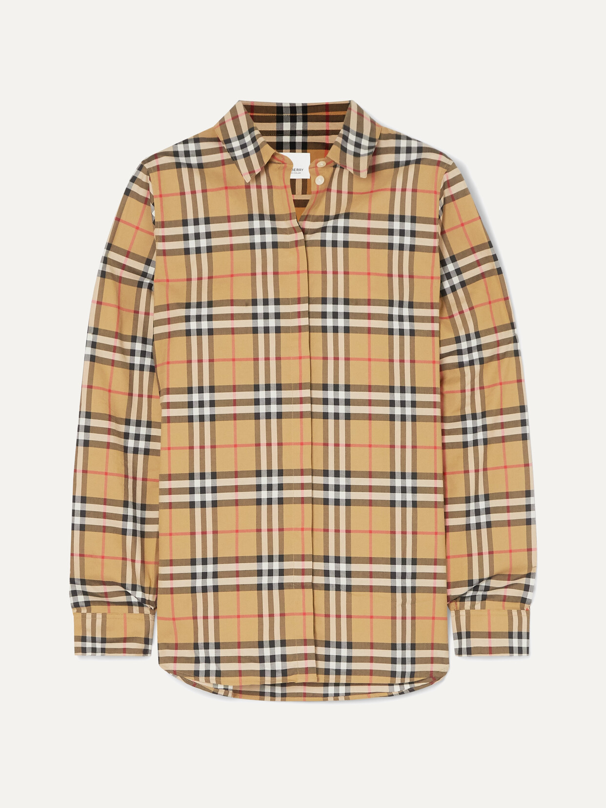 Burberry - + Net Sustain Checked Cotton-poplin Shirt - Neutrals