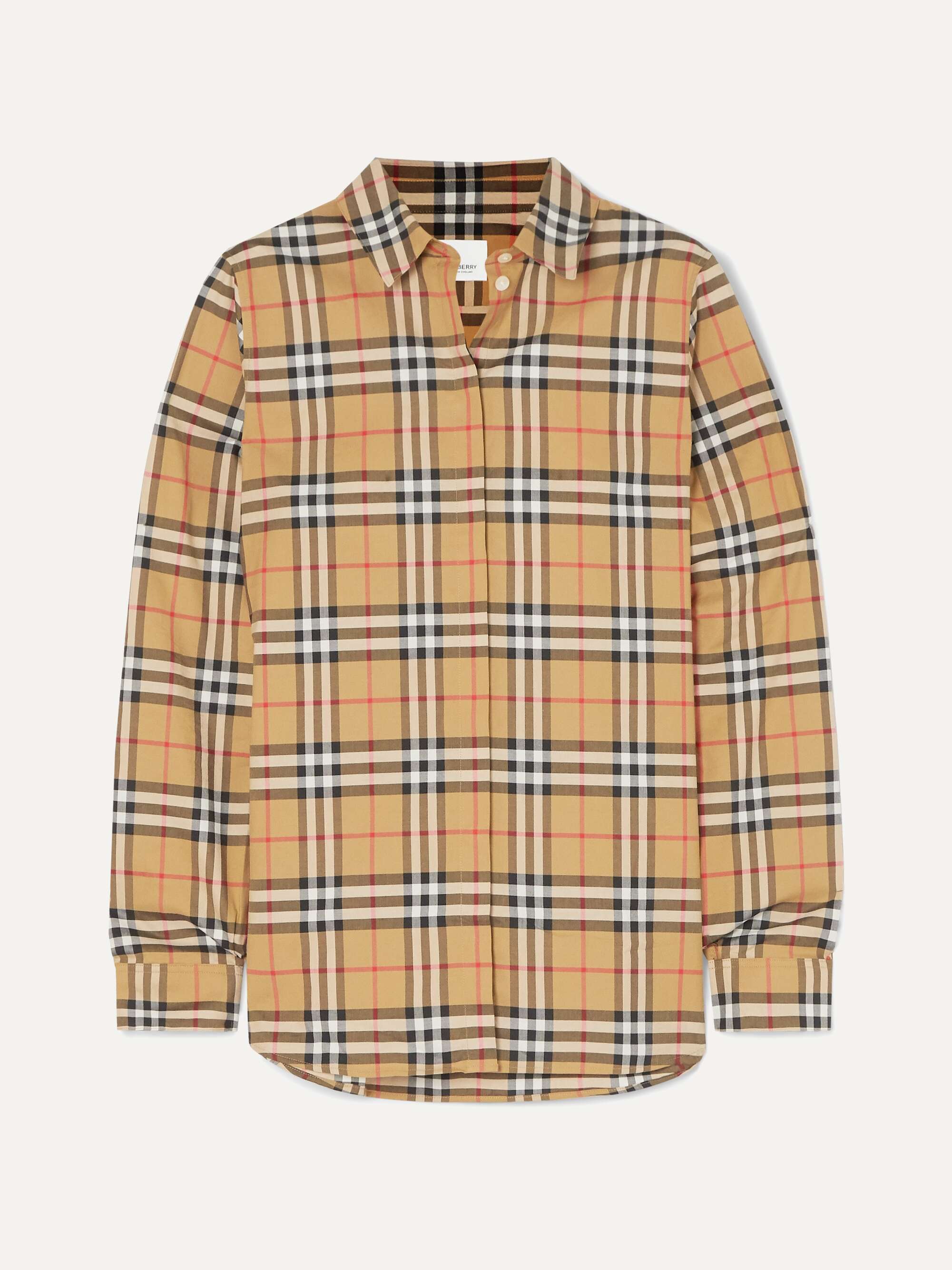 BURBERRY + NET SUSTAIN checked cotton-poplin shirt | NET-A-PORTER