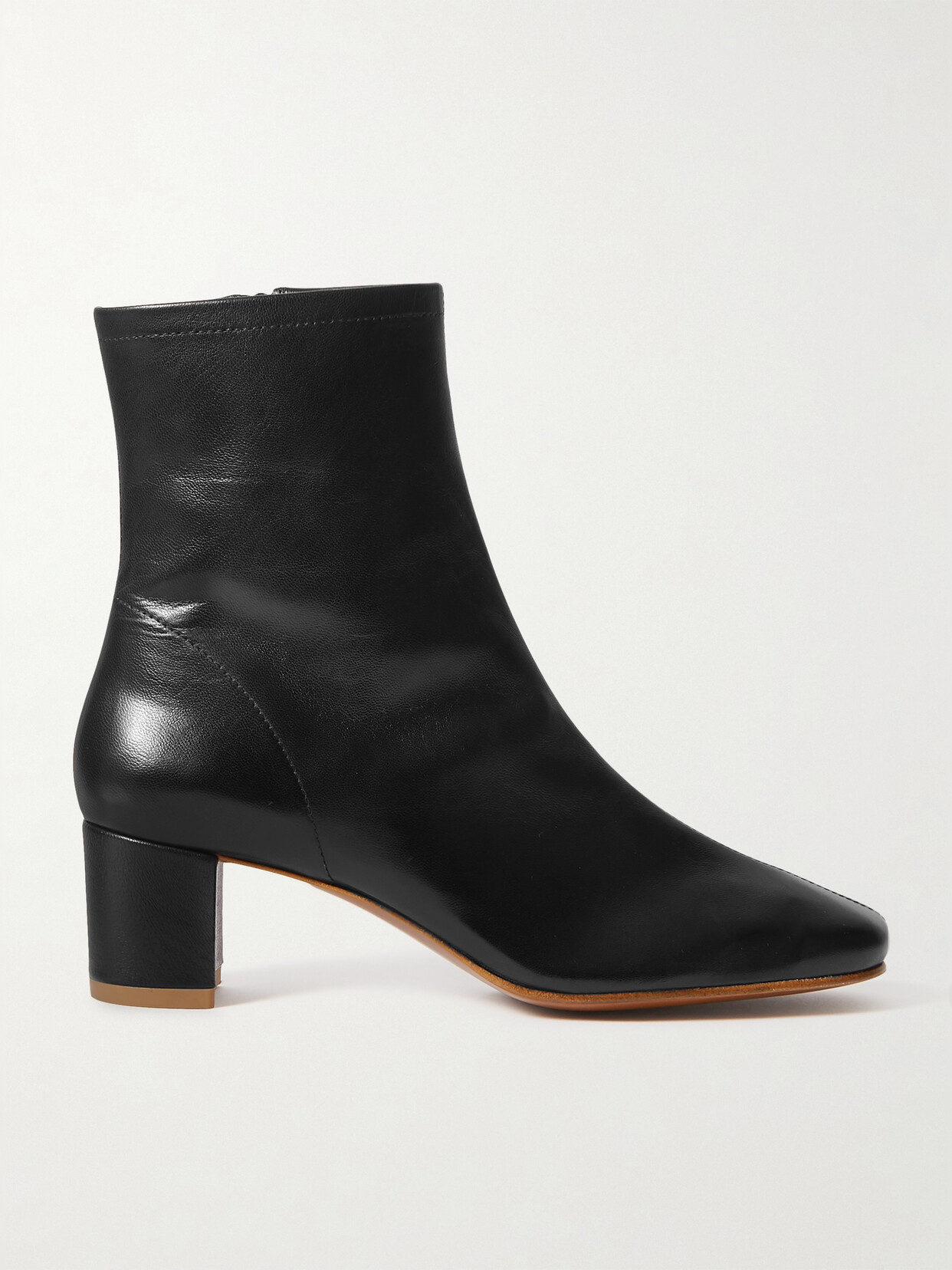 Shop By Far Sofia Leather Ankle Boots In Black