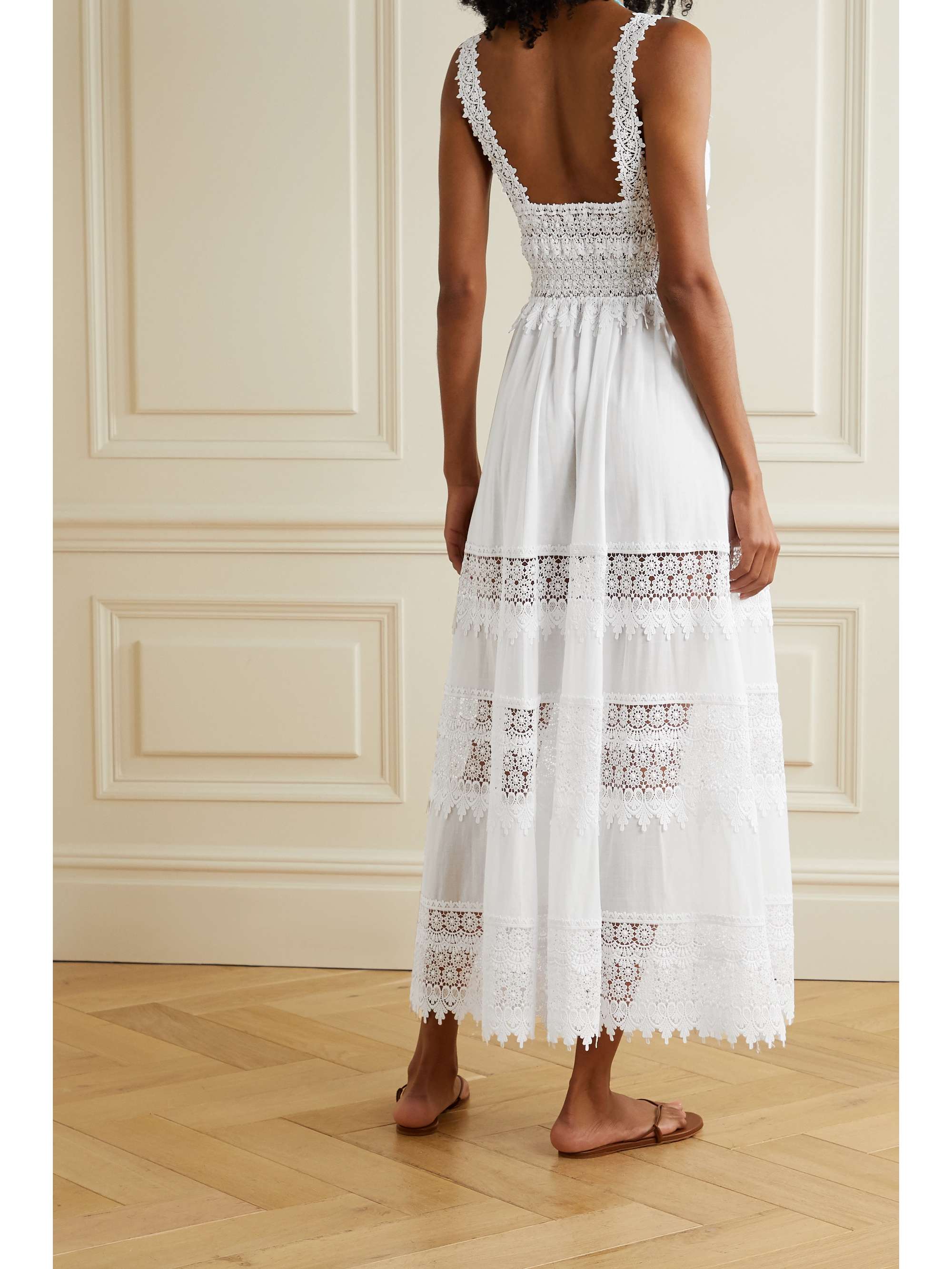 CHARO RUIZ Sophia crocheted lace-paneled cotton-blend voile maxi dress