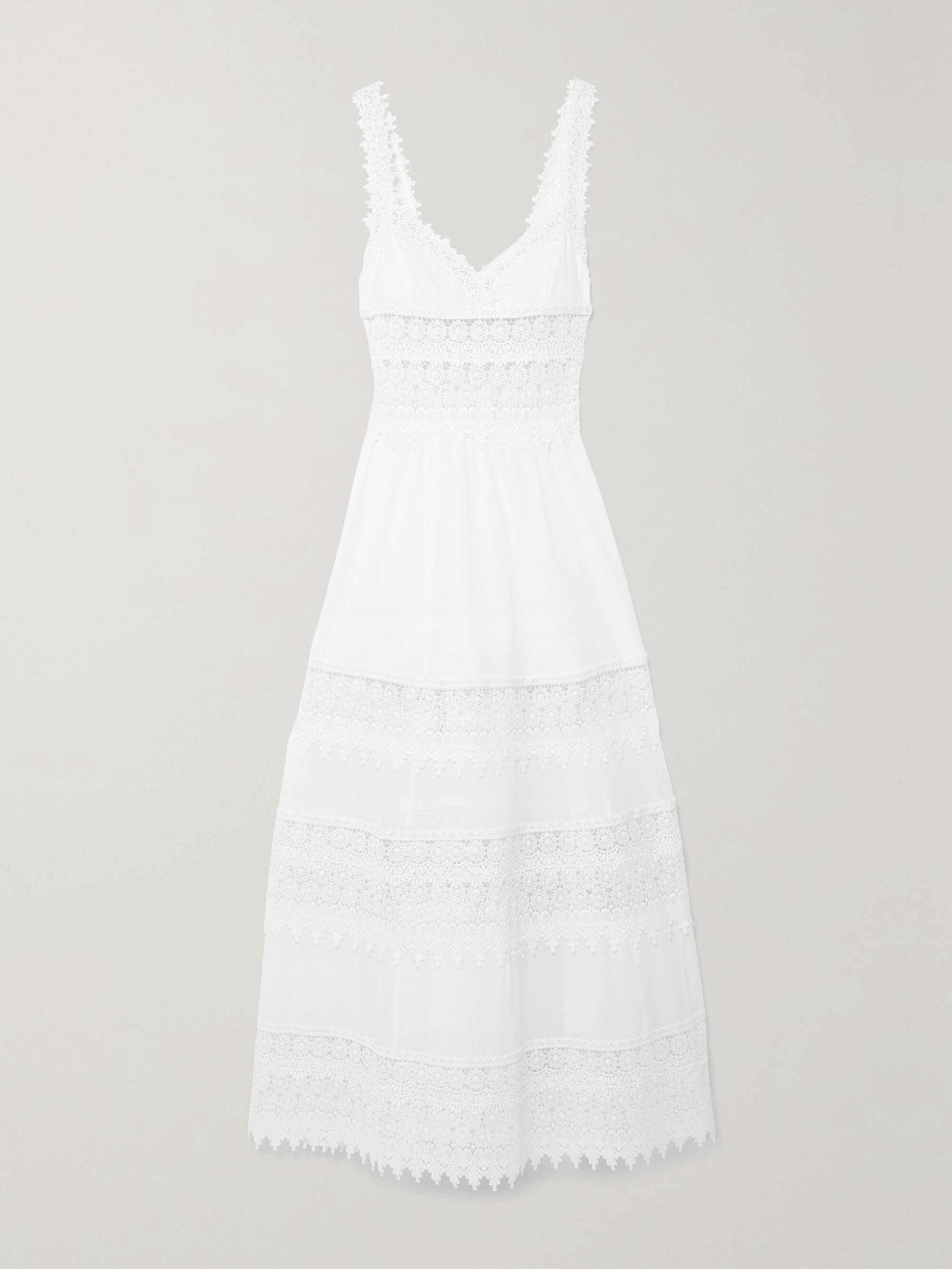 CHARO RUIZ Sophia crocheted lace-paneled cotton-blend voile maxi dress ...