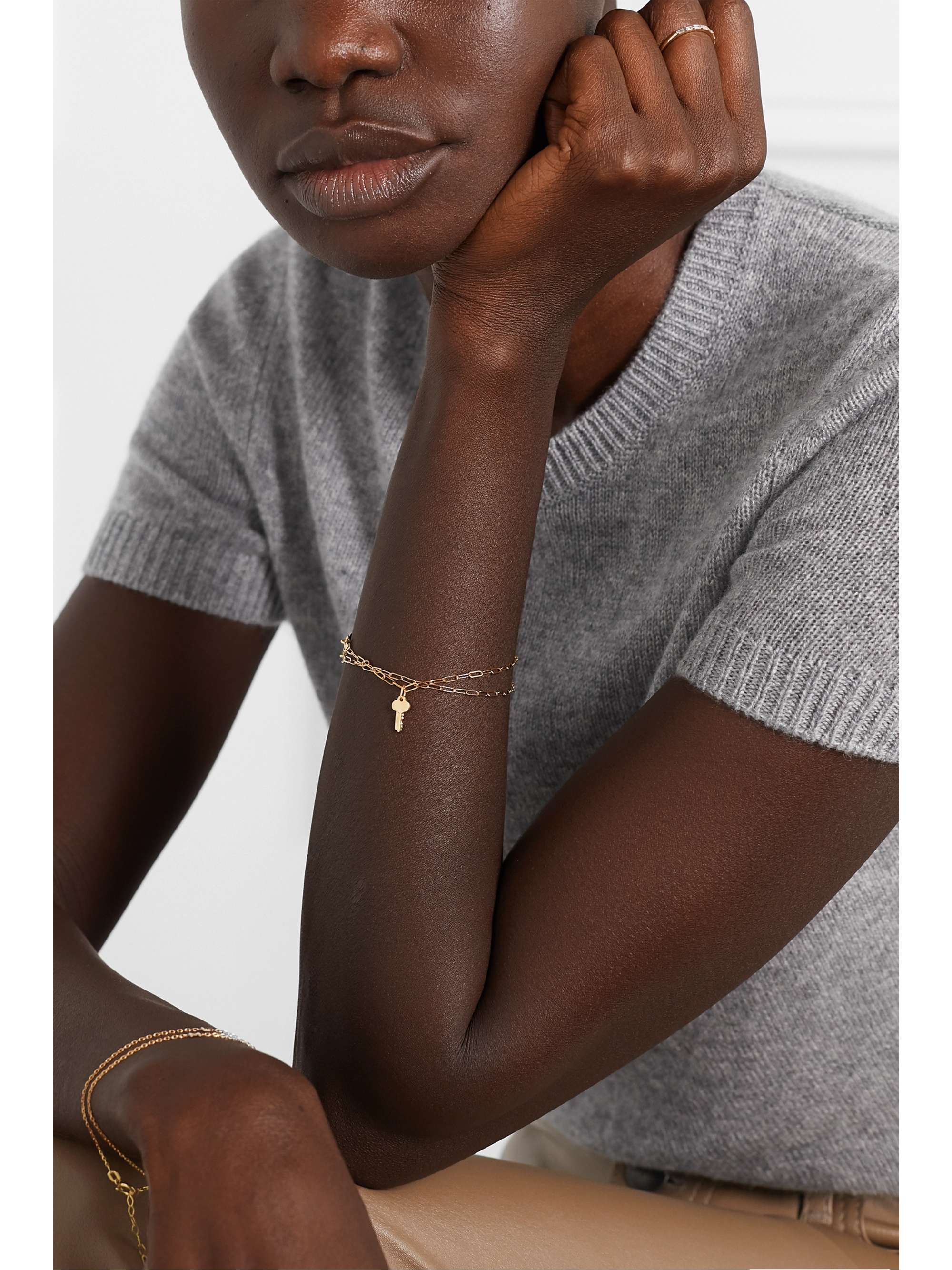 CATBIRD + NET SUSTAIN Key 14-karat gold charm