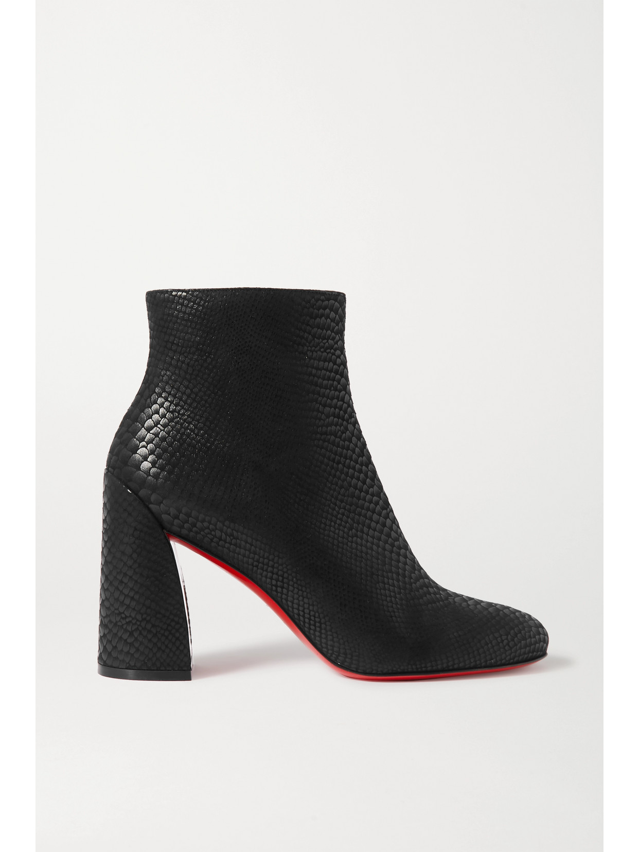 CHRISTIAN LOUBOUTIN TURELA 85 LIZARD-EFFECT LEATHER ANKLE BOOTS