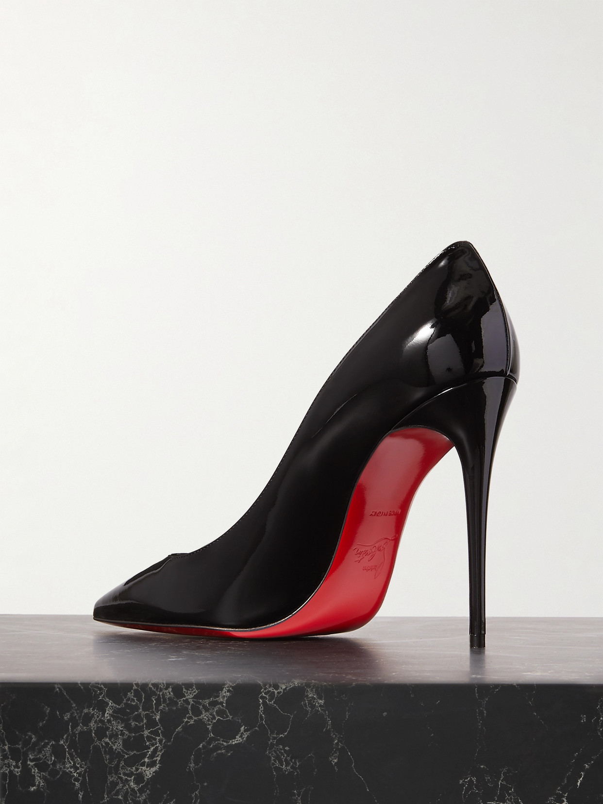 Shop Christian Louboutin Kate 100 Patent-leather Pumps In Black