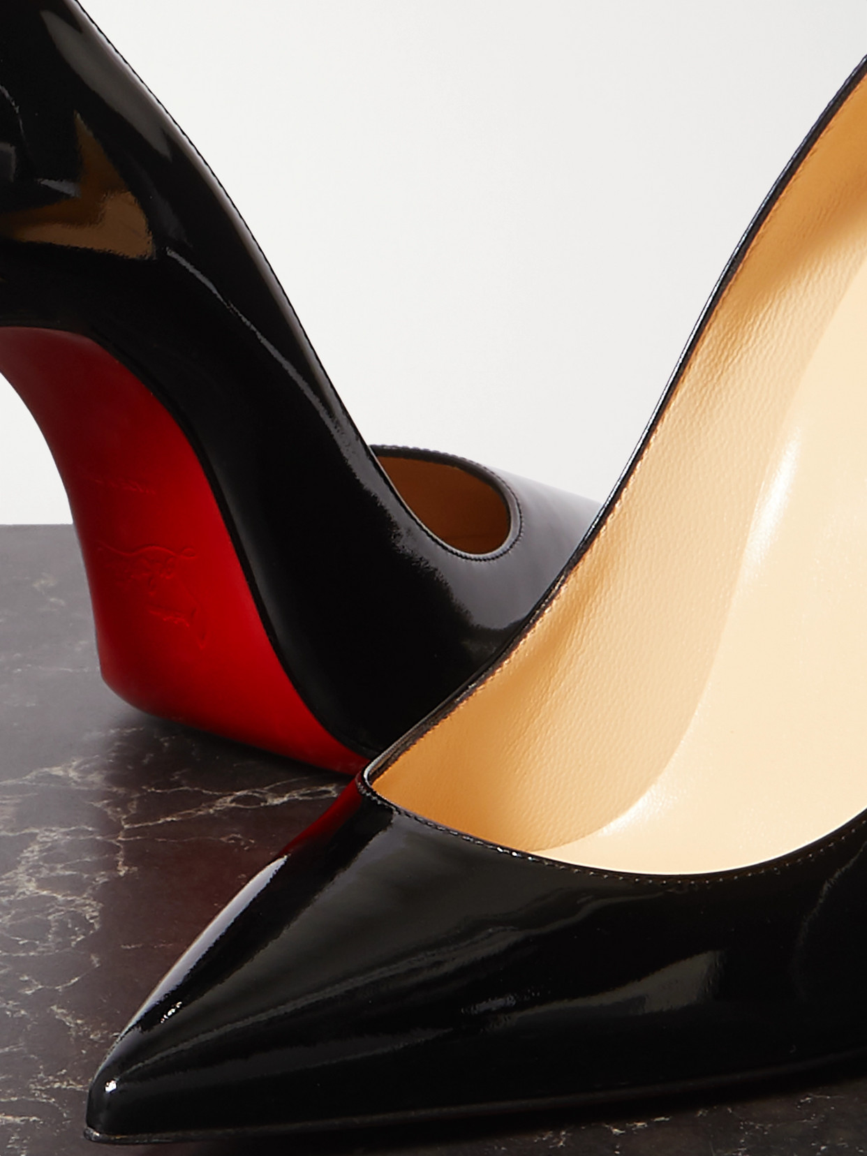 Shop Christian Louboutin Kate 100 Patent-leather Pumps In Black