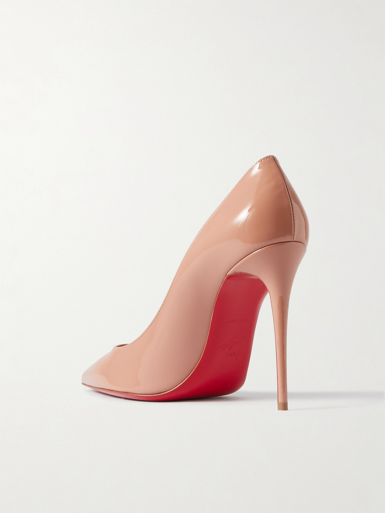 Shop Christian Louboutin Kate 100 Patent-leather Pumps In Neutrals