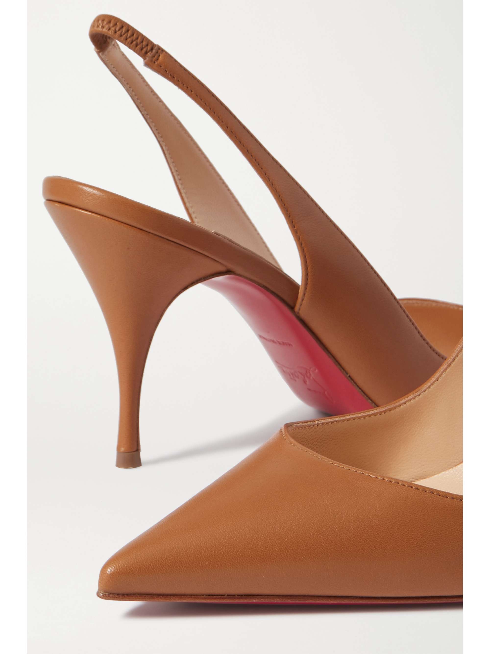 Tan Clare 80 leather slingback pumps 