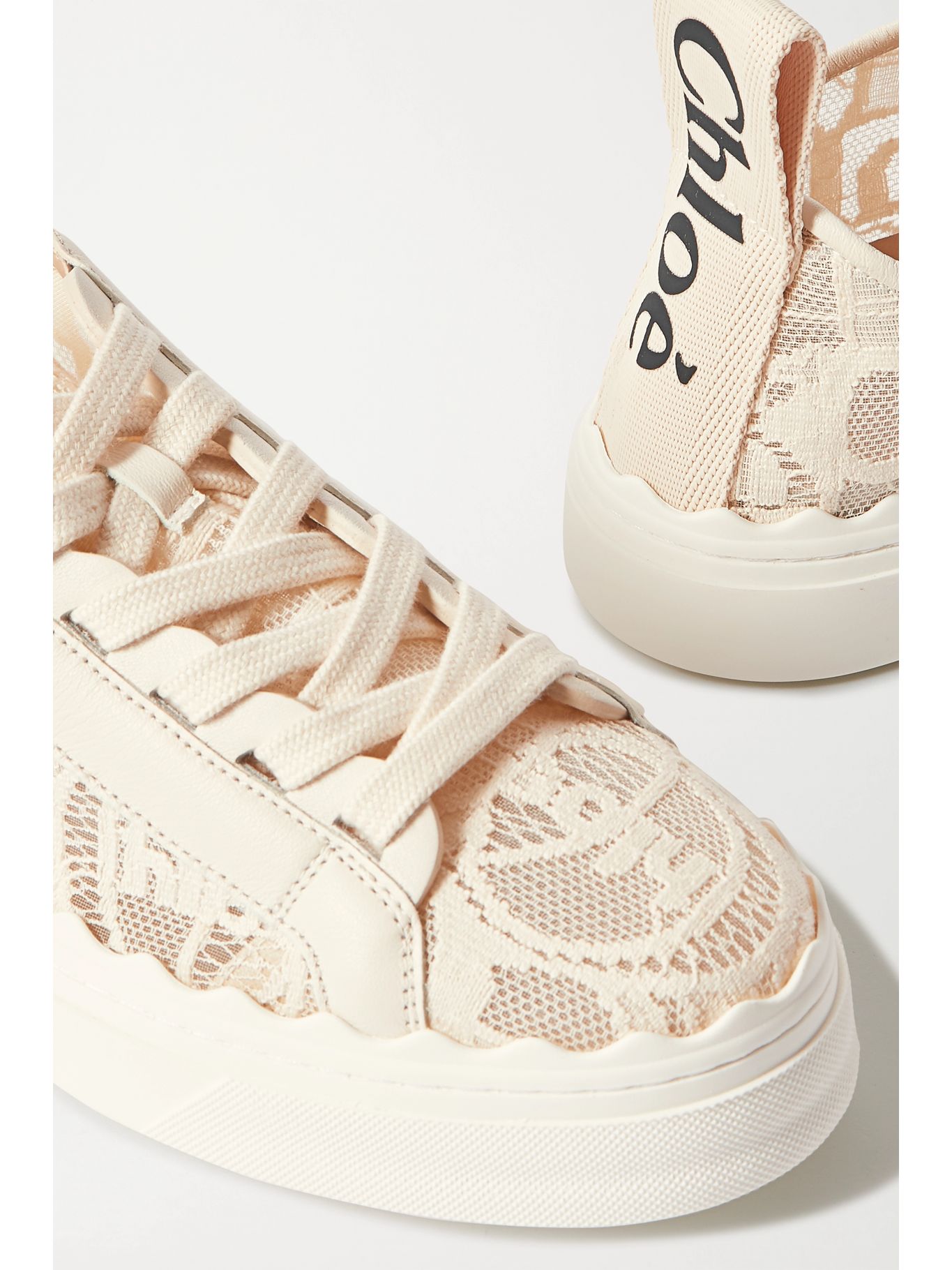 chloe lace high top sneakers