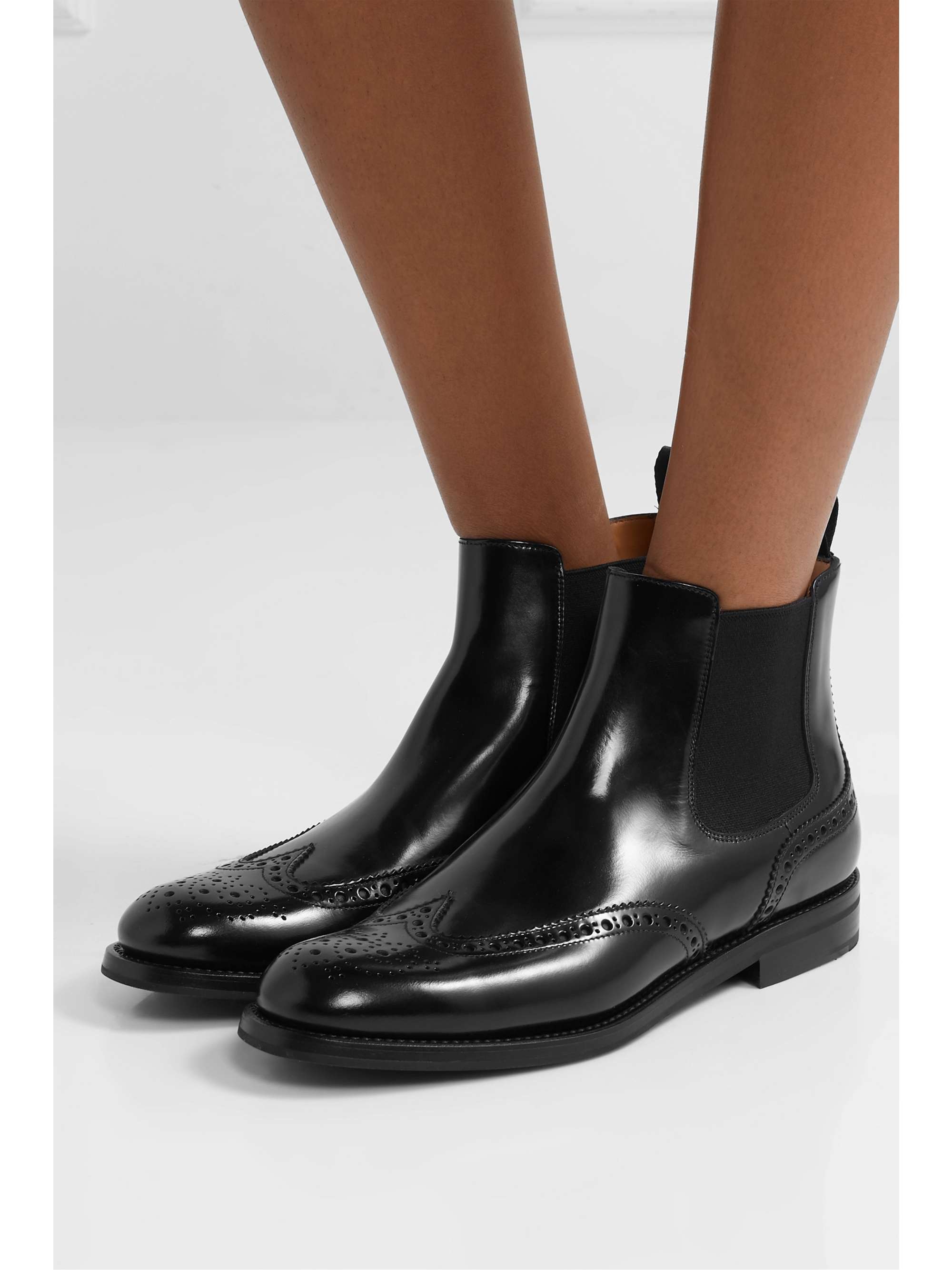 CHURCH'S Ketsby glossed-leather Chelsea boots