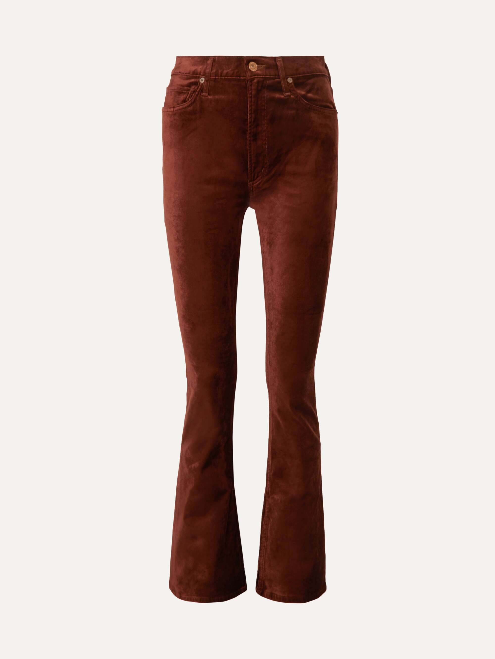 Brown Georgia stretch-velvet bootcut 