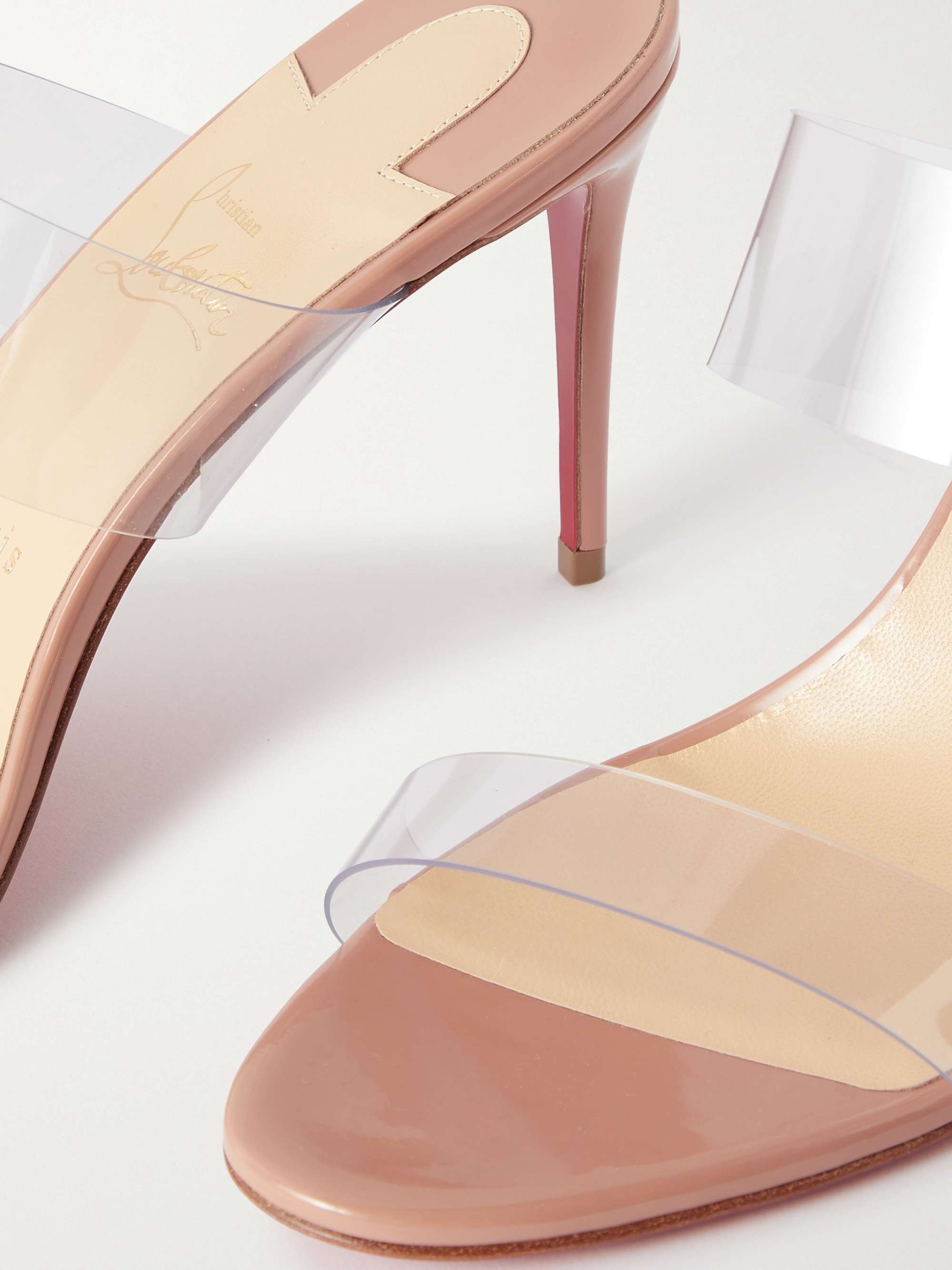CHRISTIAN LOUBOUTIN Just Nothing 85 PVC and patent-leather mules