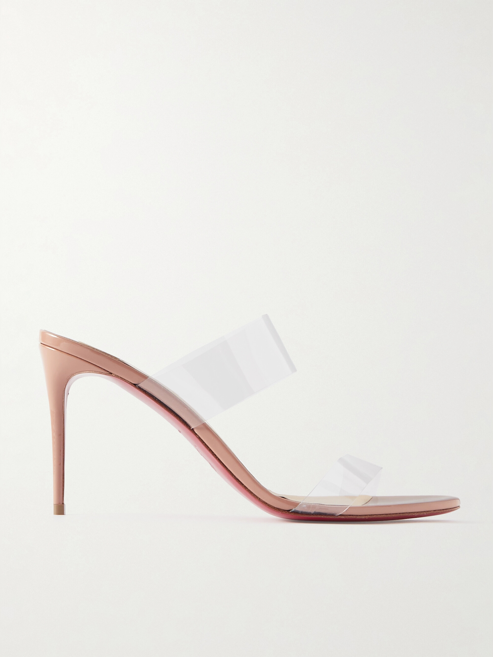 CHRISTIAN LOUBOUTIN Just Nothing 85 PVC and patent-leather mules
