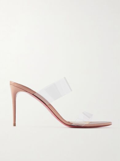 just nothing pvc & metallic leather mules