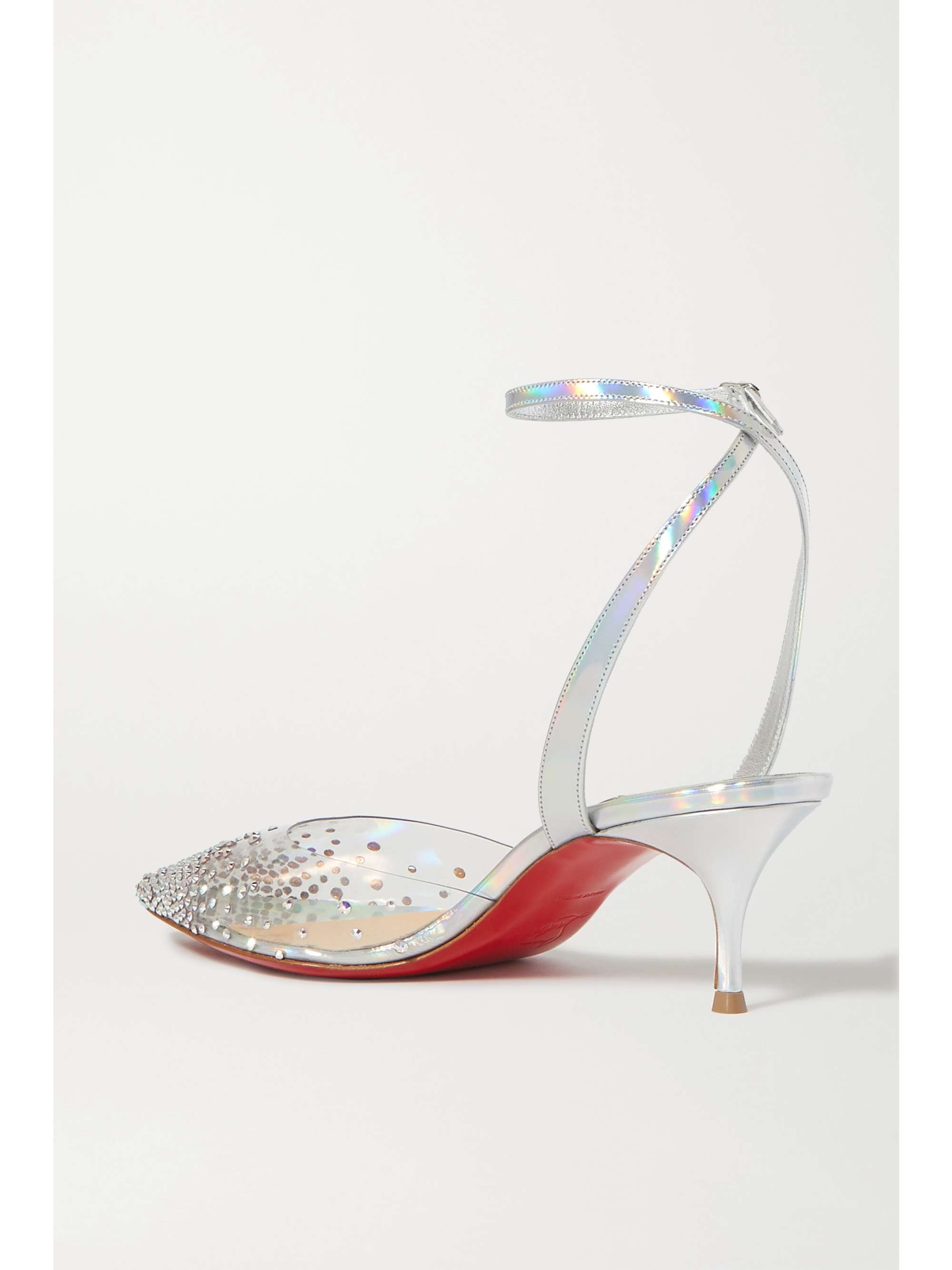 christian louboutin degrastrassita embellished pvc & leather pumps