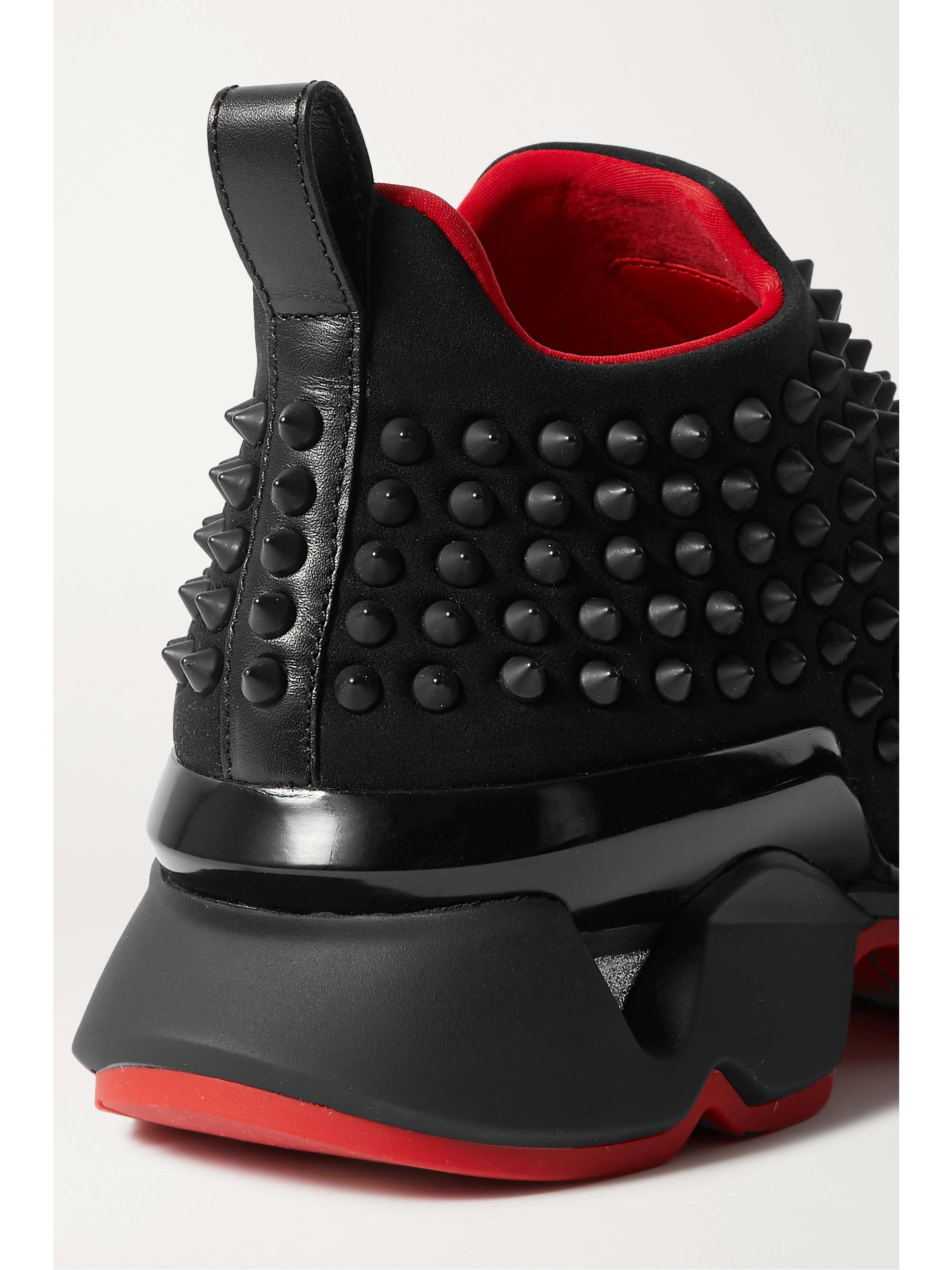 christian louboutin black spike sock sneakers