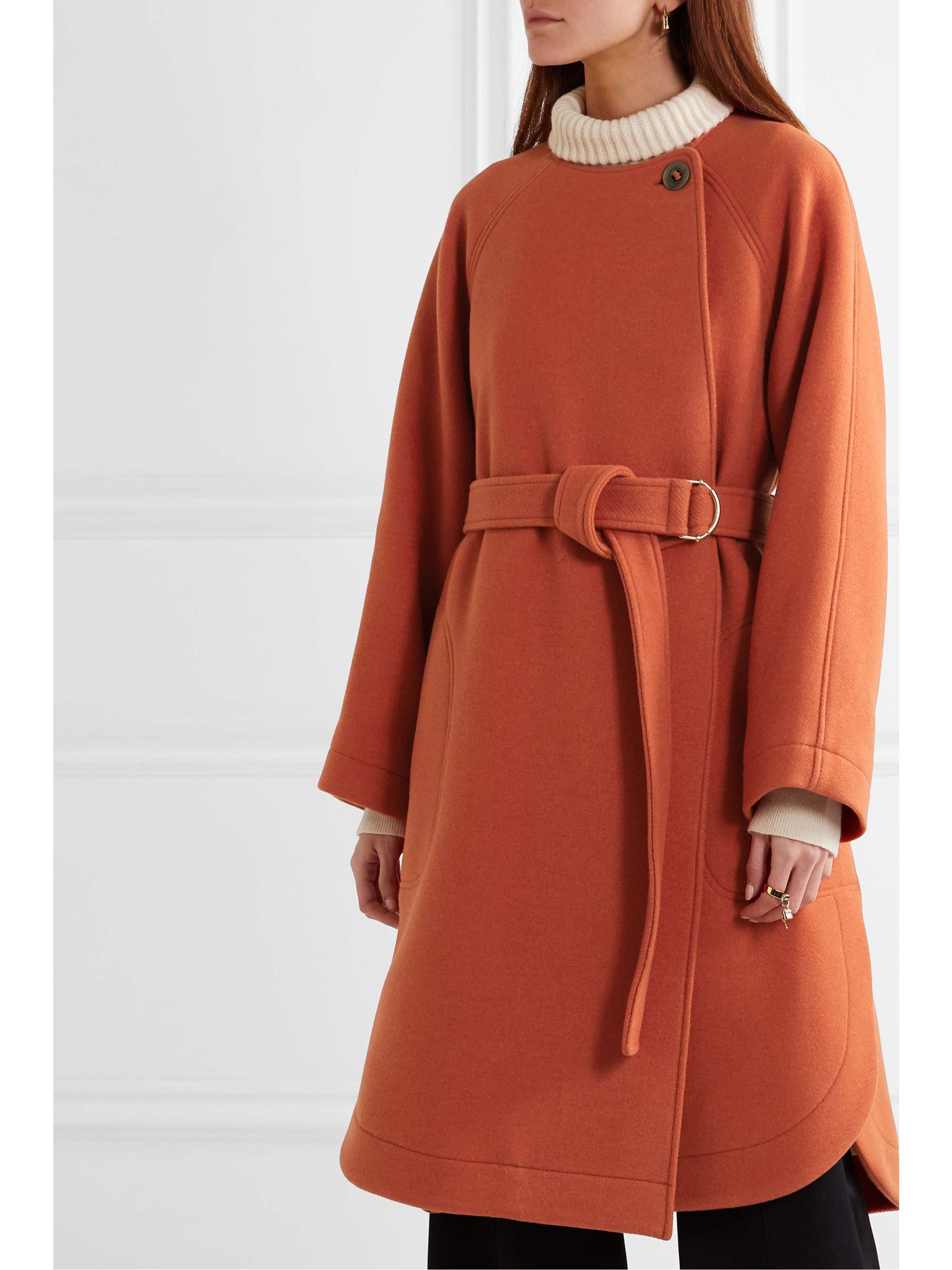 orange wool coat