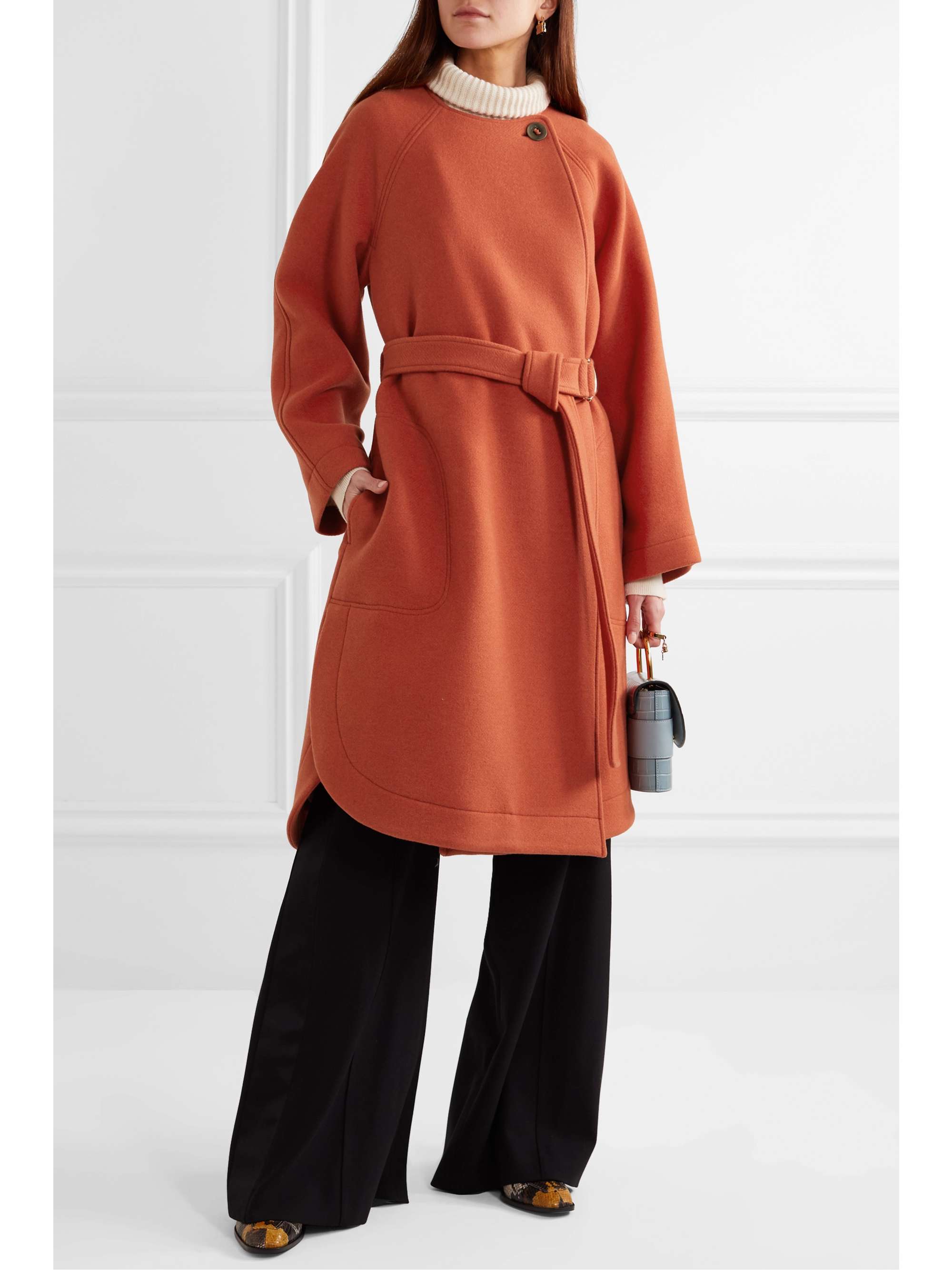 chloe wool blend coat