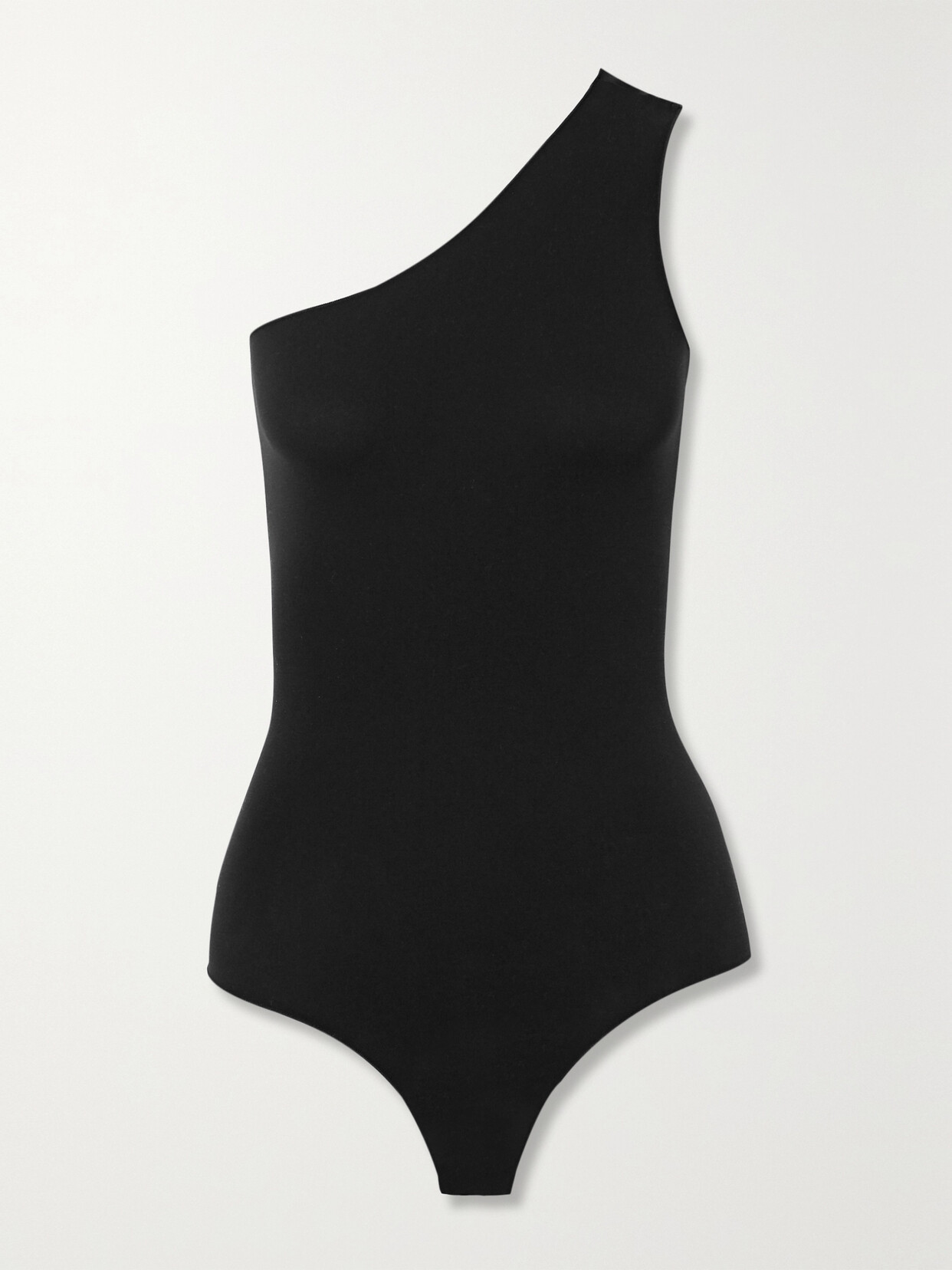 Commando - Ballet One-shoulder Stretch-jersey Thong Bodysuit - Black