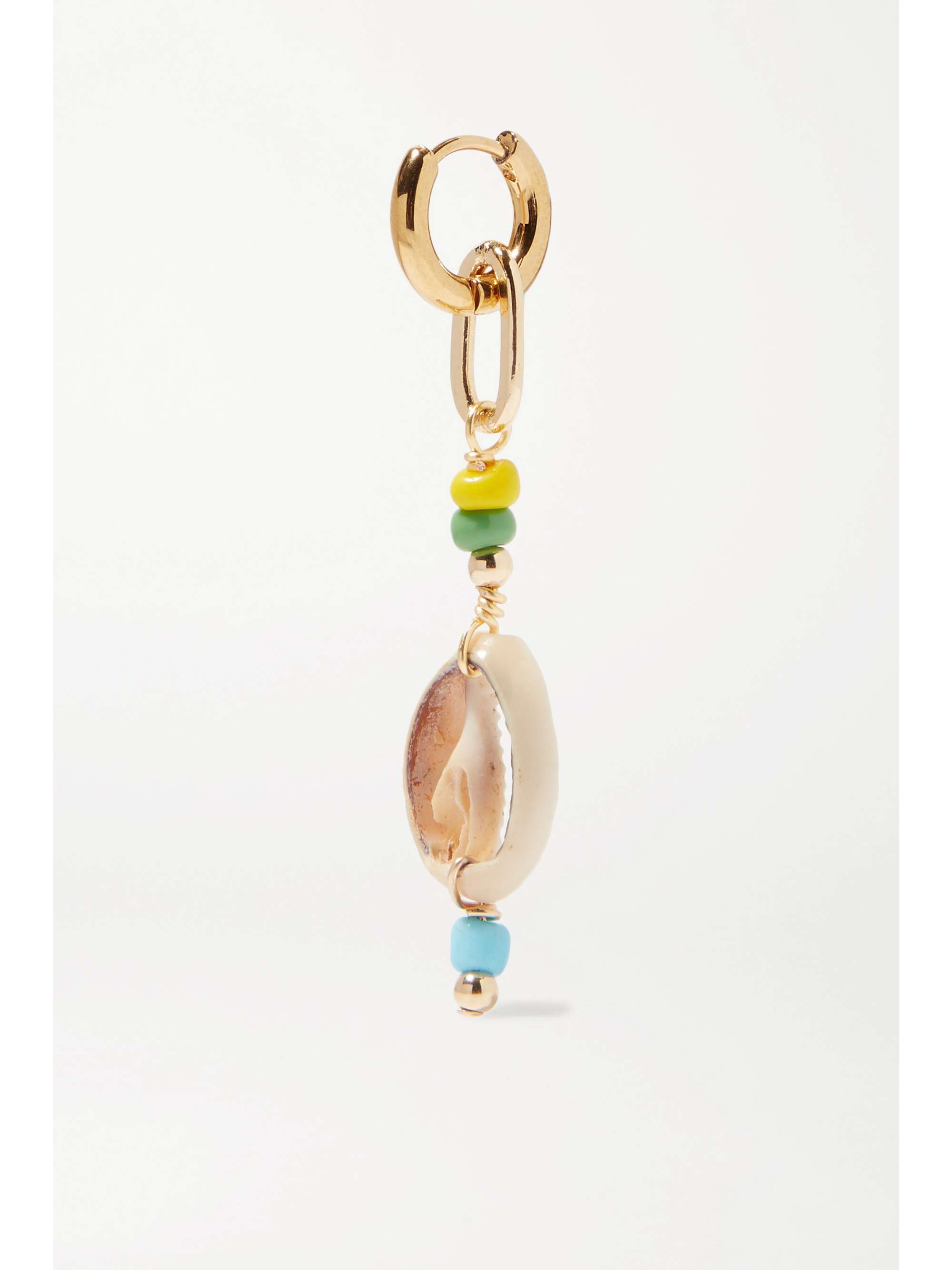 ÉLIOU Siena set of three gold-tone bead, pearl and shell earrings