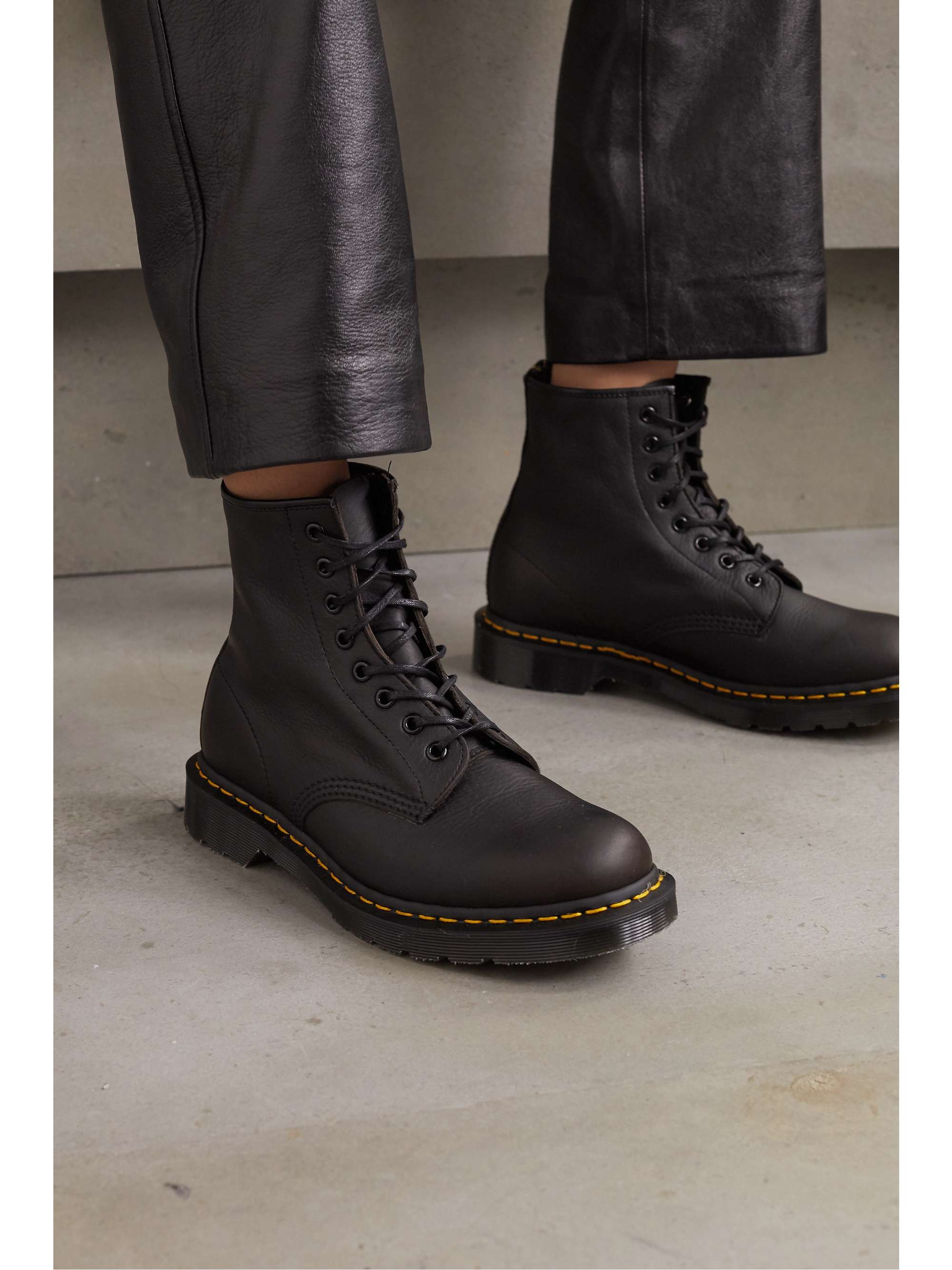 DR. MARTENS 1460 lace-up textured-leather ankle boots