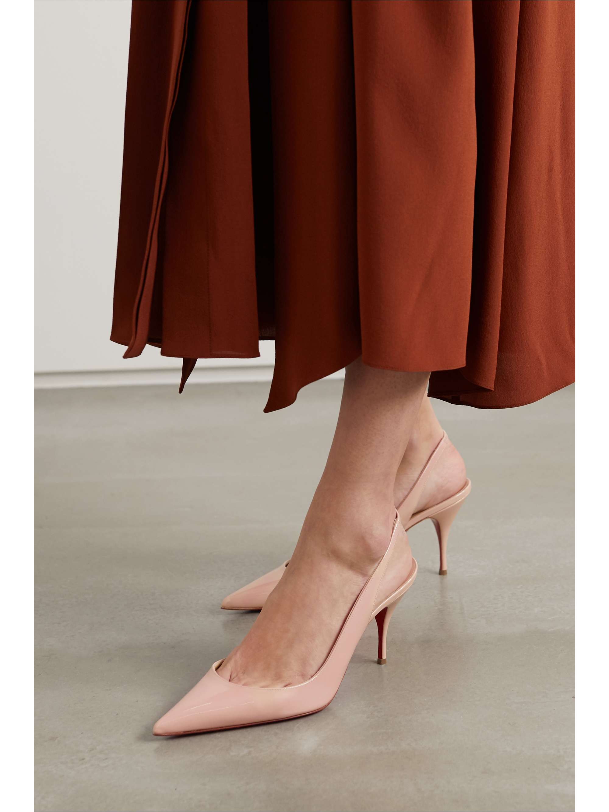 Indbildsk rester rådgive Neutral Clare 80 patent-leather slingback pumps | CHRISTIAN LOUBOUTIN |  NET-A-PORTER