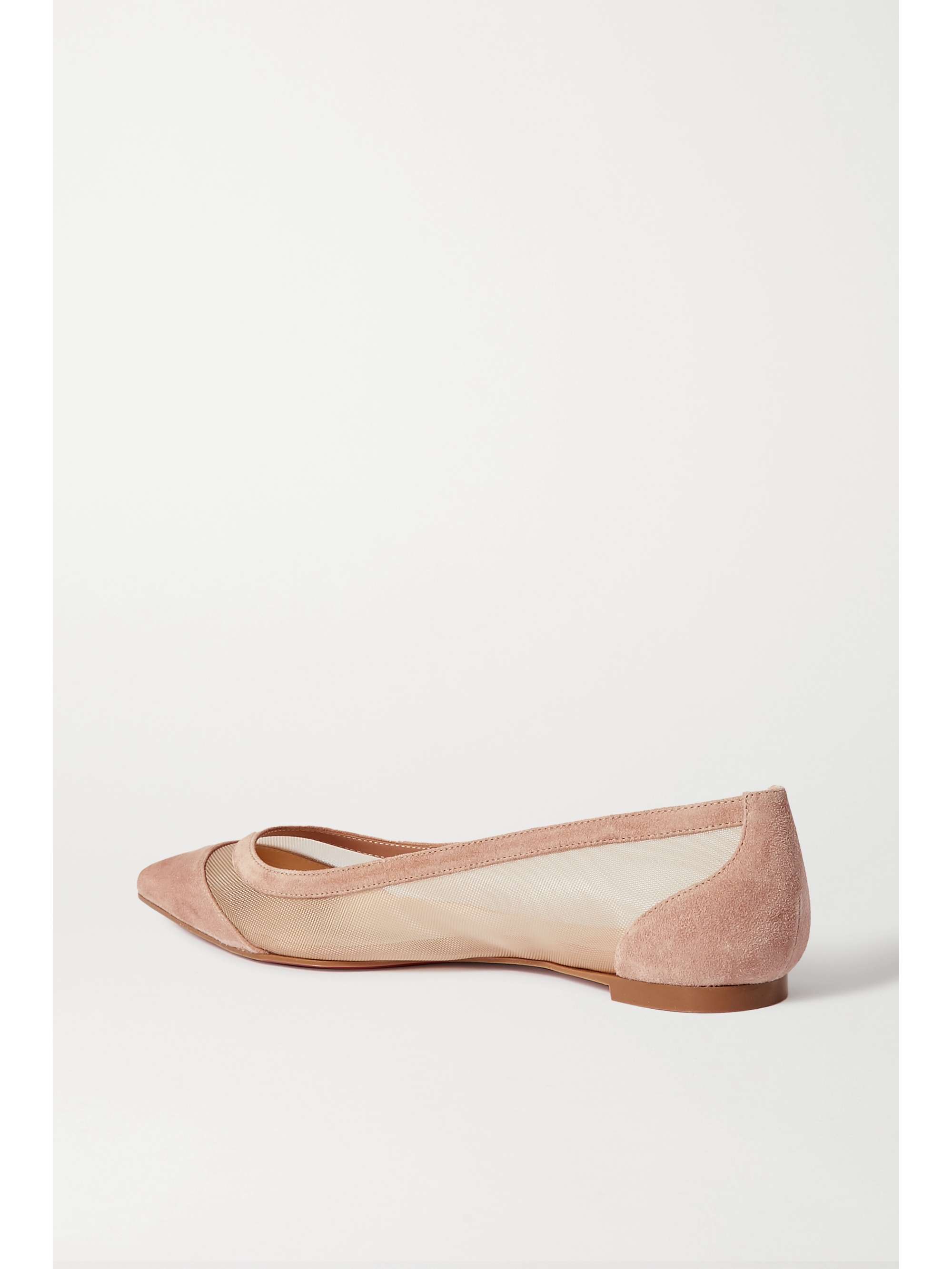 christian louboutin galativi mesh pointed red sole flats