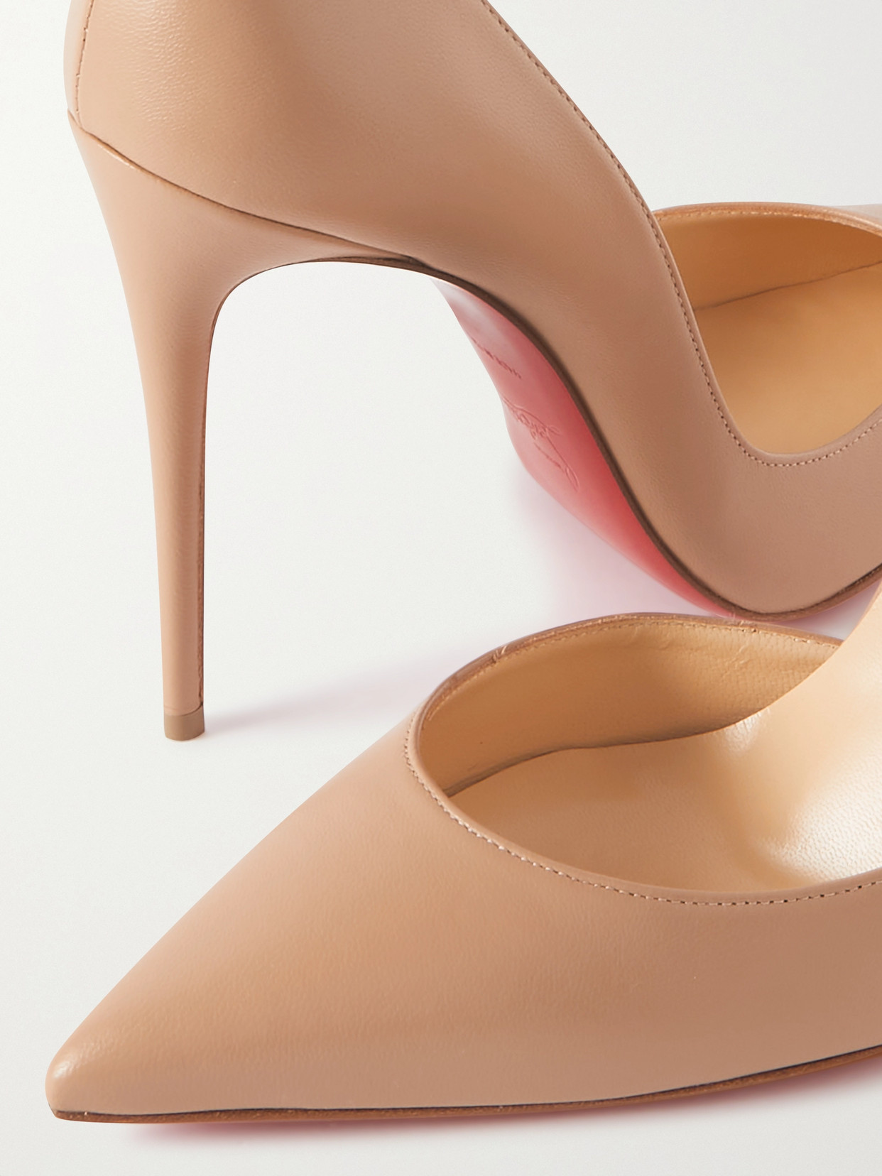 Christian Louboutin Iriza 100 Leather Pumps In Beige