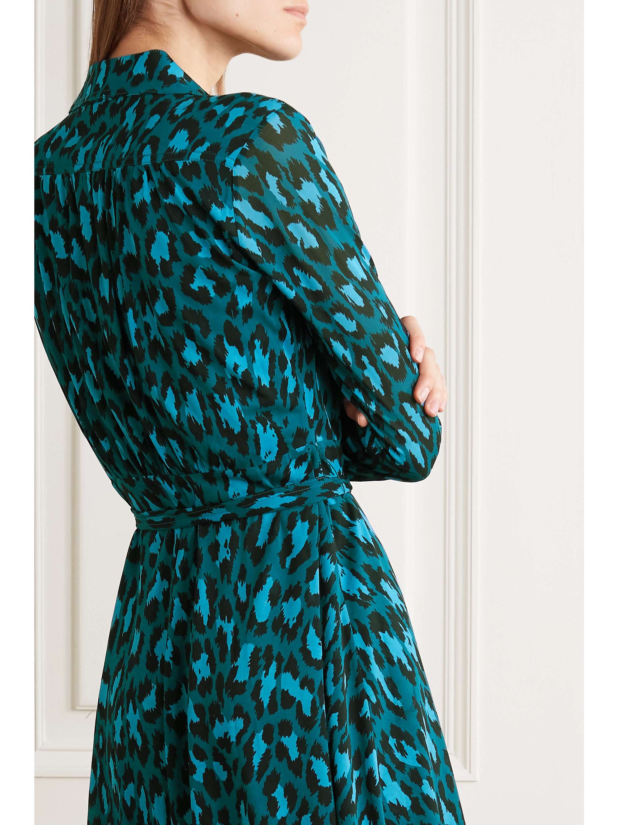 DIANE VON FURSTENBERG Dory belted leopard-print stretch-jersey dress