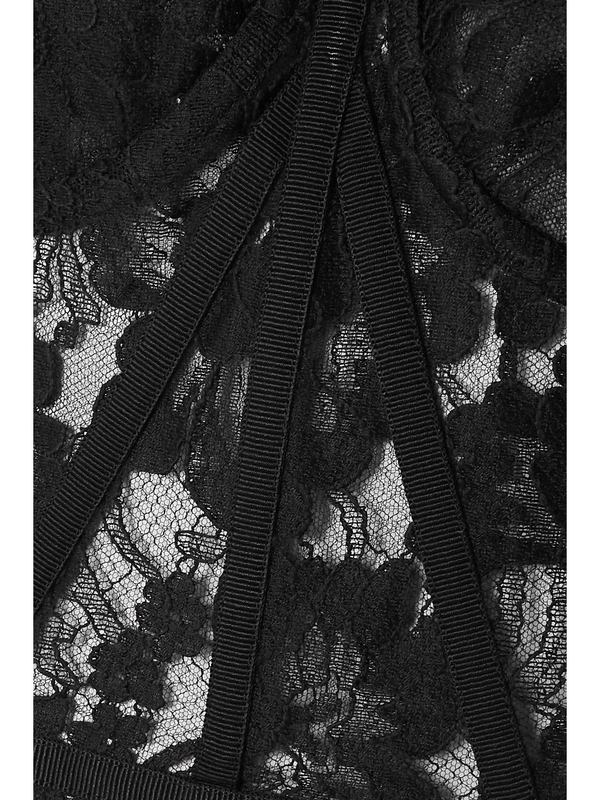 DOLCE&GABBANA Grosgrain-trimmed lace bustier top