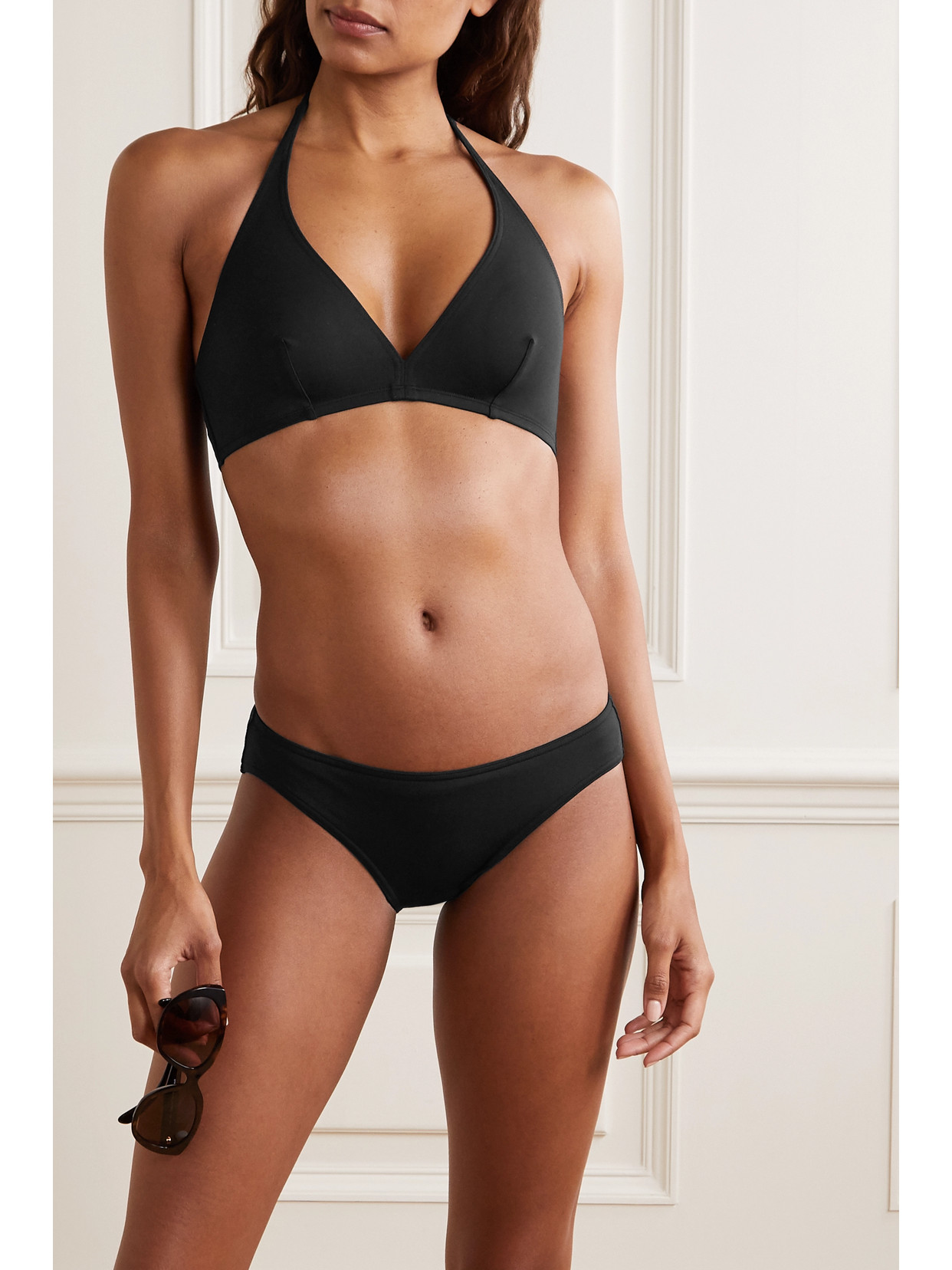 Shop Eres Les Essentiels Gang Triangle Bikini Top In Black