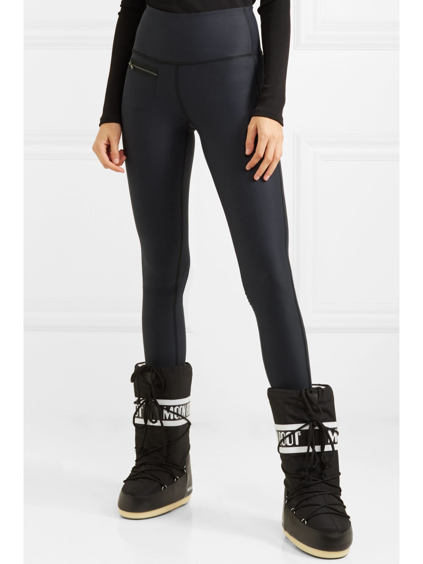 Black Peri stretch ski leggings ERIN SNOW NETAPORTER