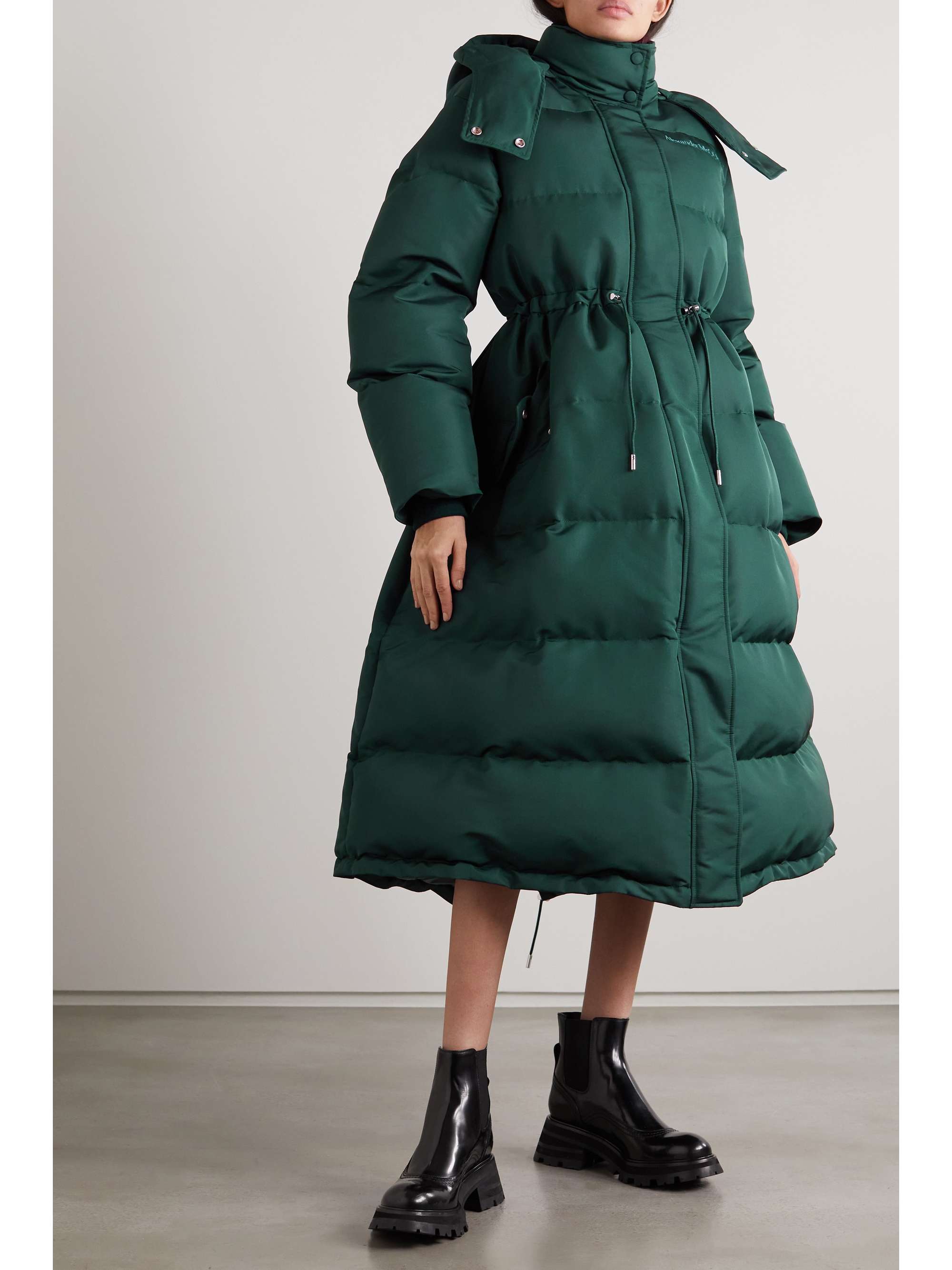 ALEXANDER MCQUEEN Hooded quilted padded shell coat