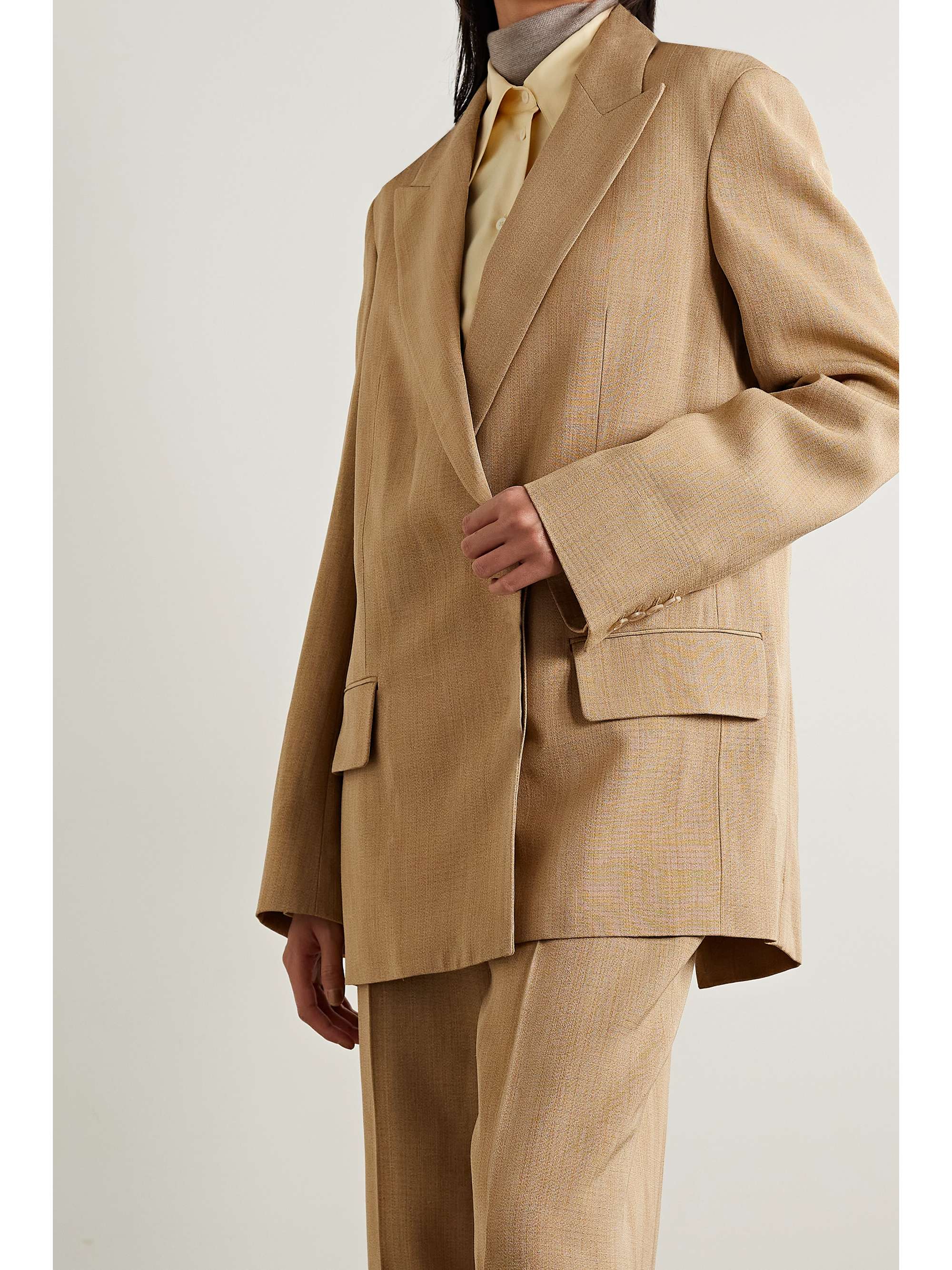 THE ROW Natere double-breasted woven blazer
