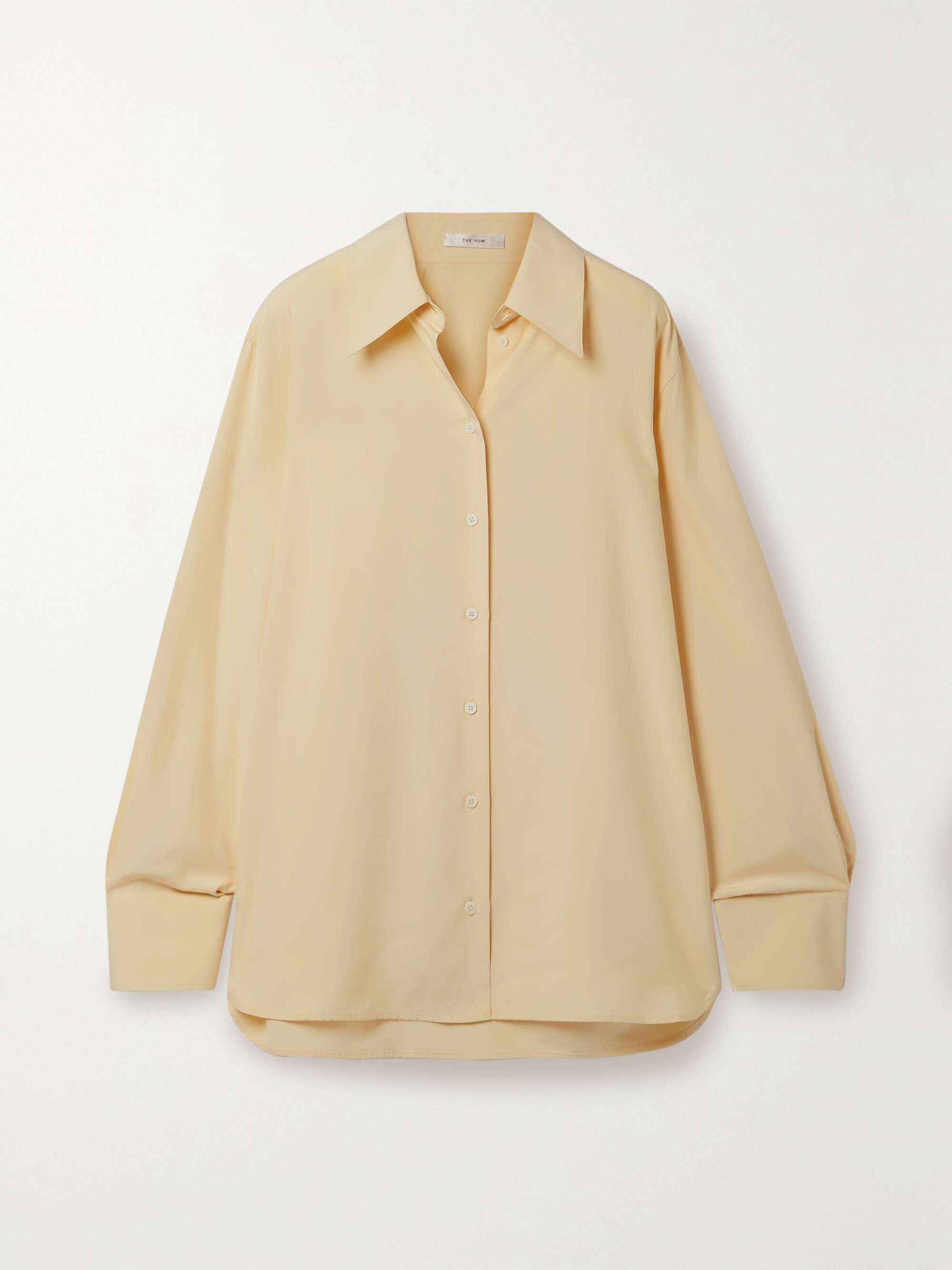 oversized silk button down shirt